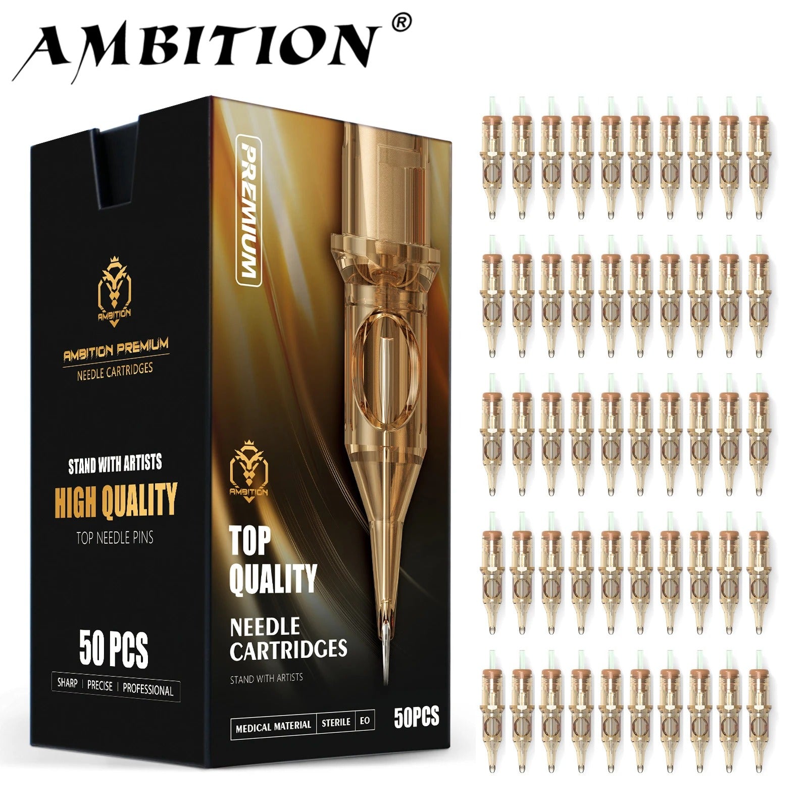 Ambition Premium Tattoo Cartridges Needles 50Pcs