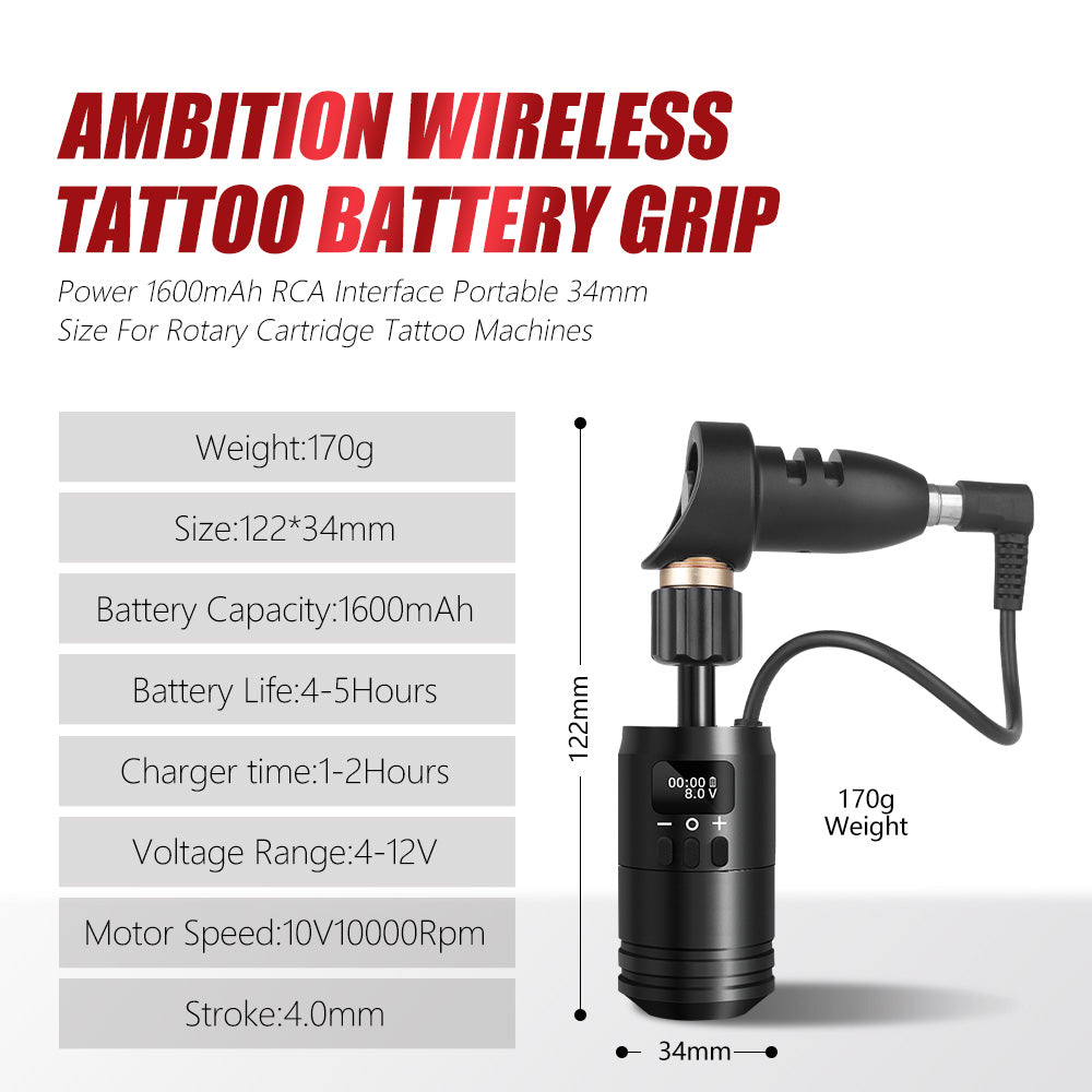 Ambition 2 in 1 Tattoo Battery Grip