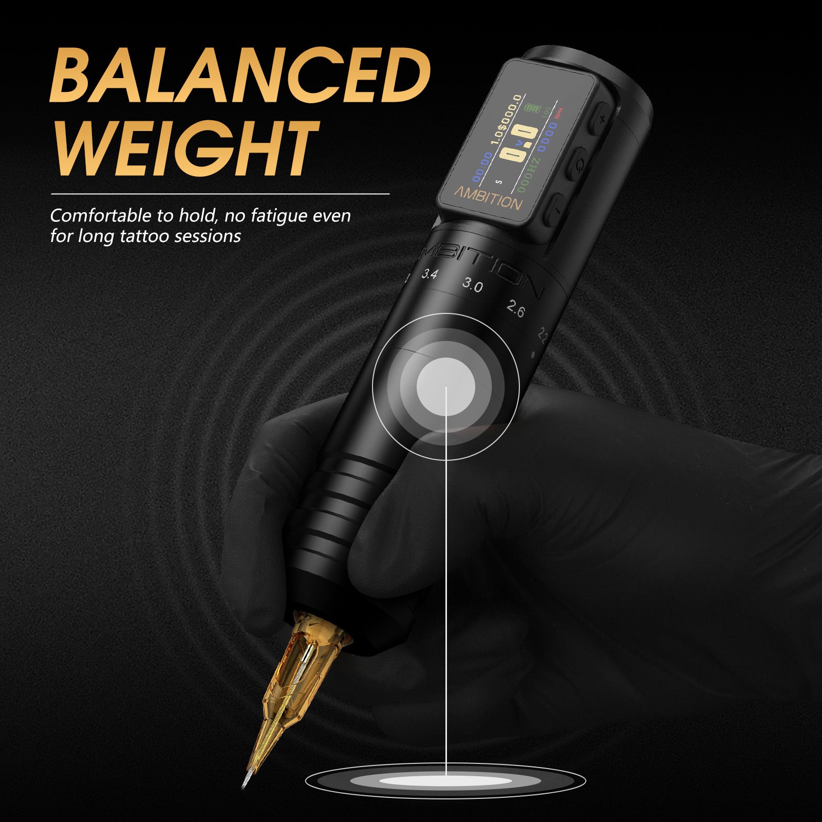 Ambition Paco 2025 Adjustable Stroke Wireless Tattoo Machine 2.2mm-4.2mm