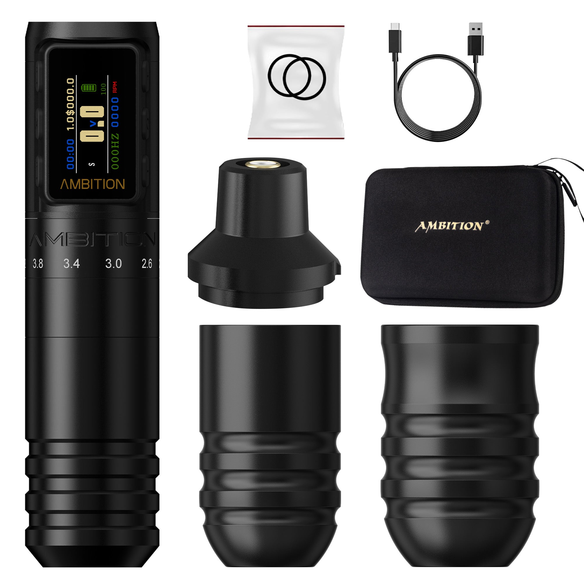 Ambition Paco 2025 Adjustable Stroke Wireless Tattoo Machine 2.2mm-4.2mm