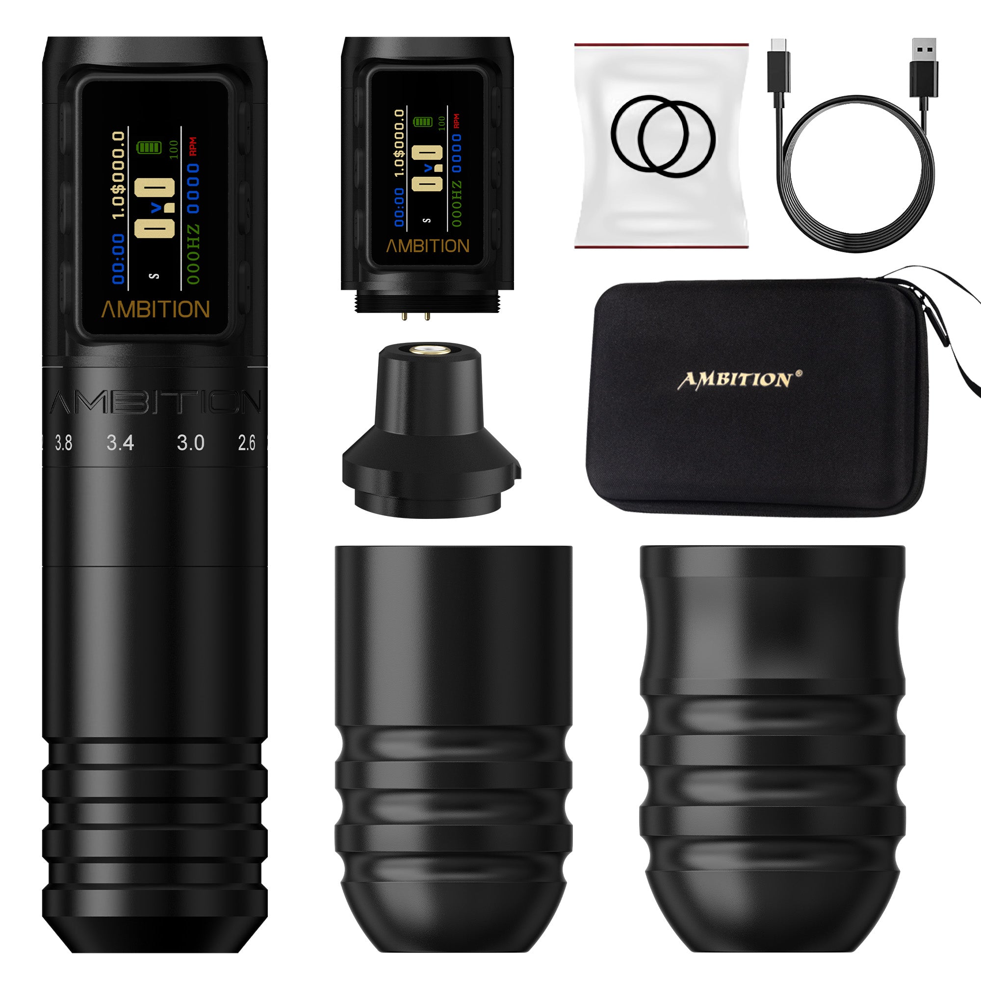 Ambition Paco 2025 Adjustable Stroke Wireless Tattoo Machine 2.2mm-4.2mm