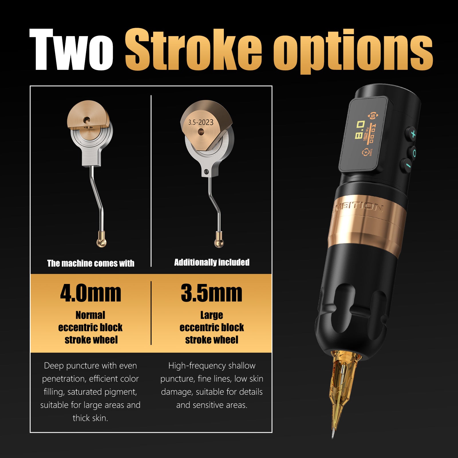 Ambition Shura-X Wireless Tattoo Machine 3.5mm+4.0mm Stroke