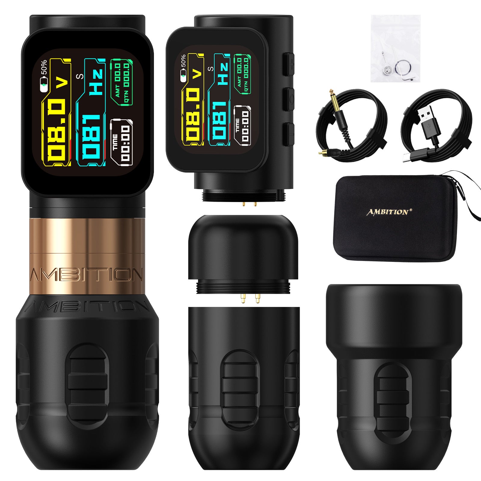 Ambition Zetton Wireless Tattoo Machine Straight Direct Drive System