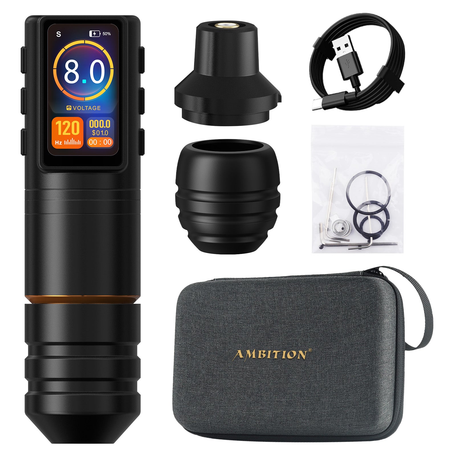 Ambition Ninja Pro+ Wireless Tattoo Machine Billing Battery Professional Rotary Pen Strong Coreless Motor 2000mAh for Artister