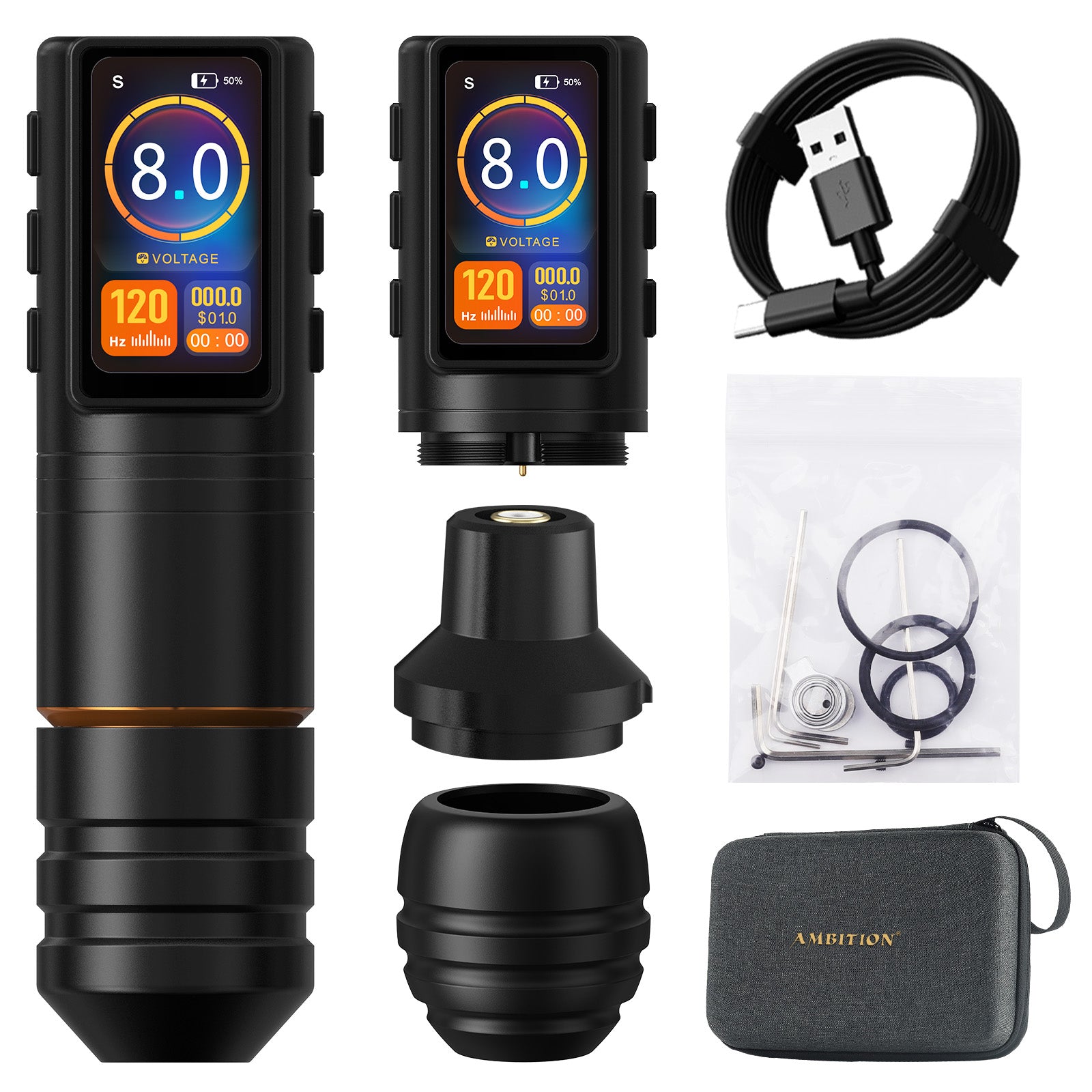 Ambition Ninja Pro+ Wireless Tattoo Machine Billing Battery Professional Rotary Pen Strong Coreless Motor 2000mAh for Artister