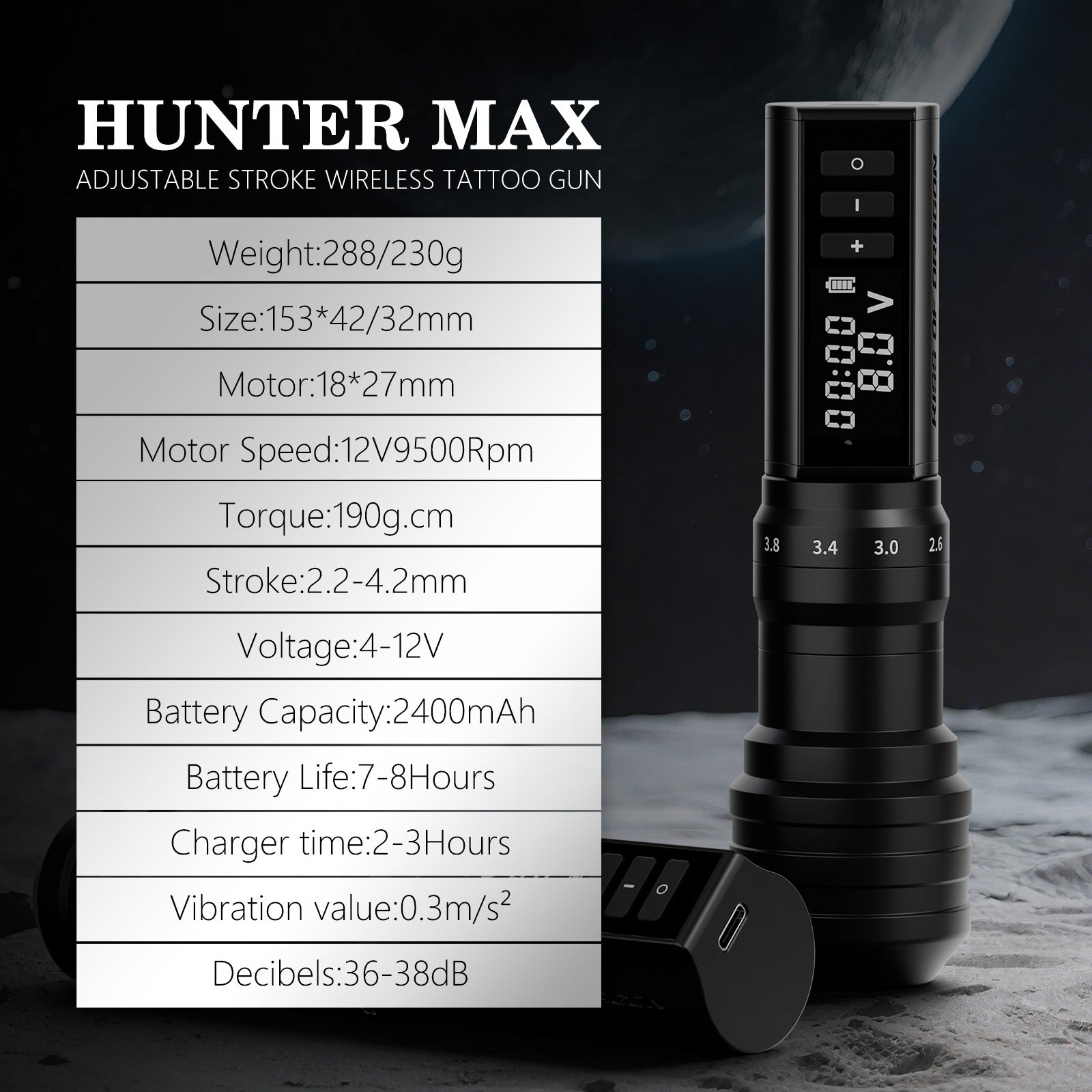 Ambition Hunter Max Wireless Tattoo Machine