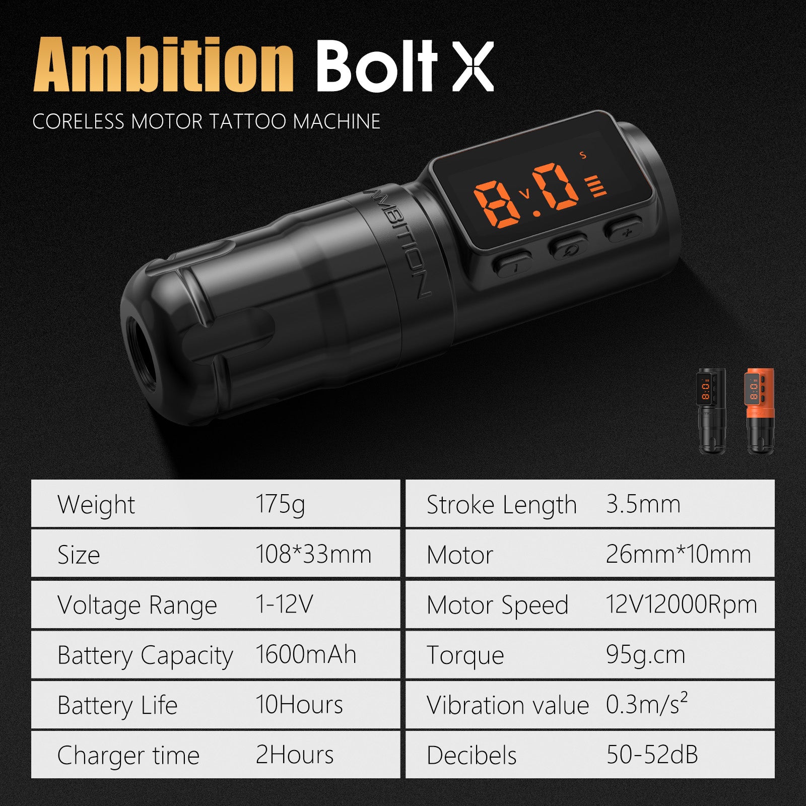 Ambition Bolt-X Wireless Tattoo Machine Pen