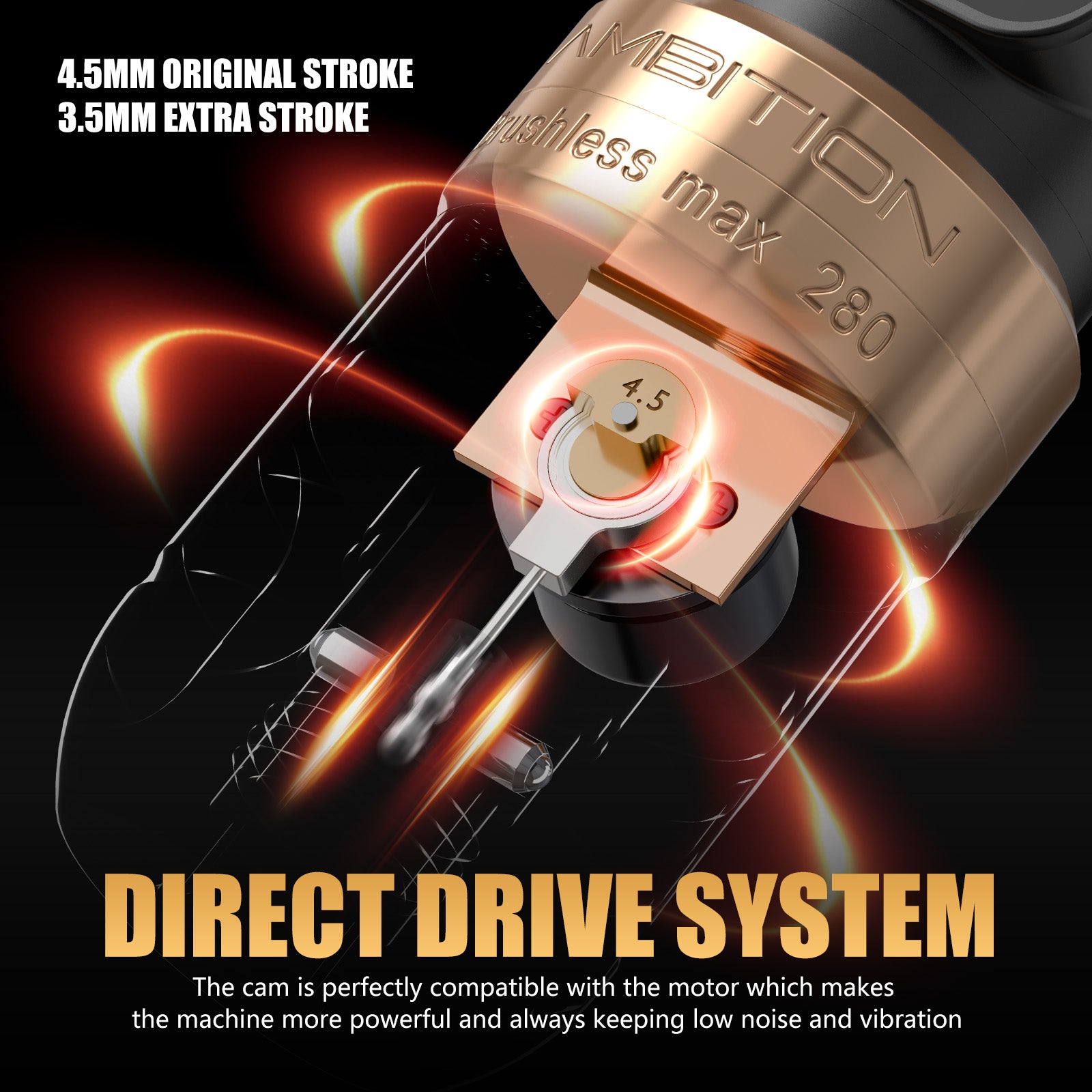 Ambition Ninja Max 280P Wireless Tattoo Machine 4.5+3.5mm