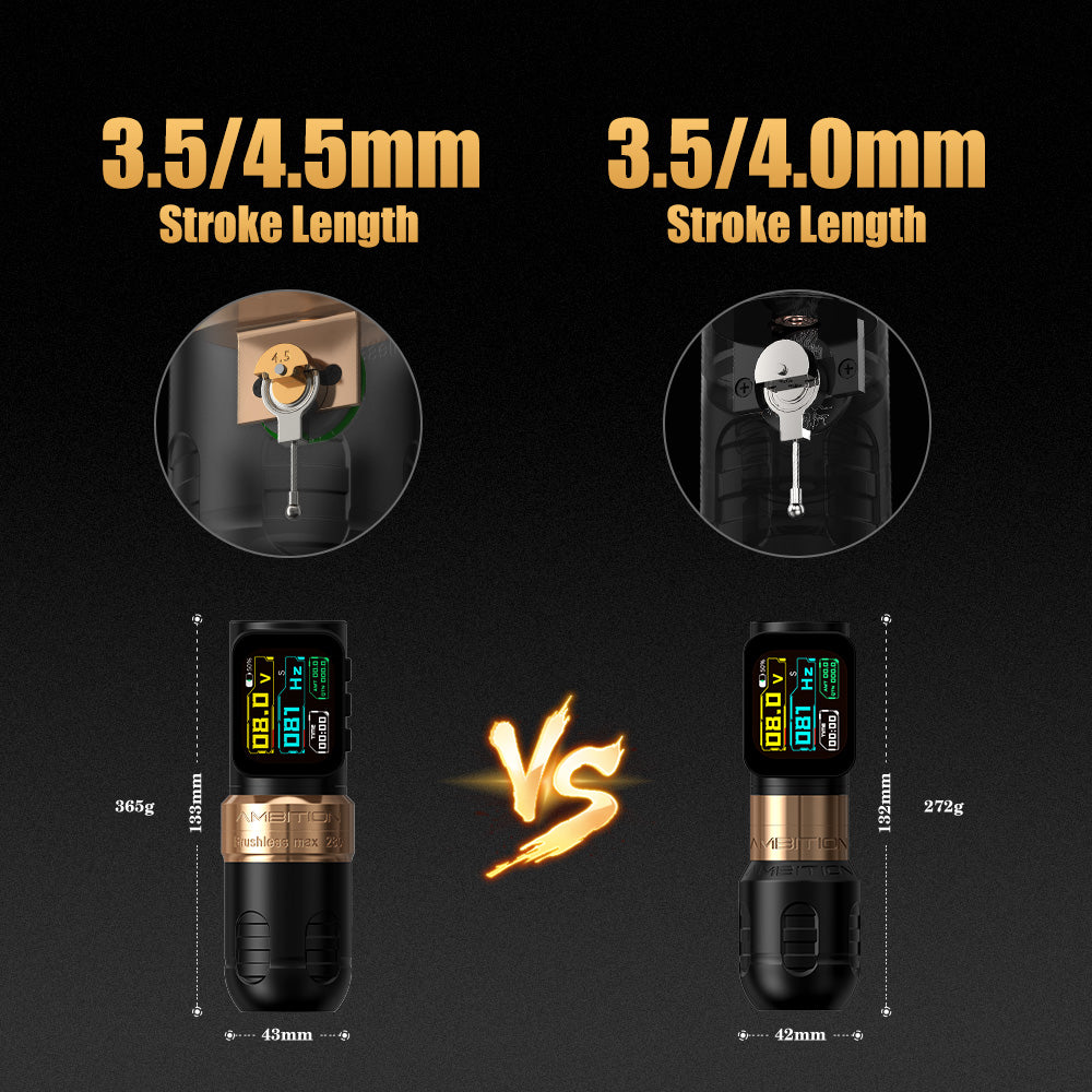 Ambition Ninja Max 280P Wireless Tattoo Machine 4.5+3.5mm