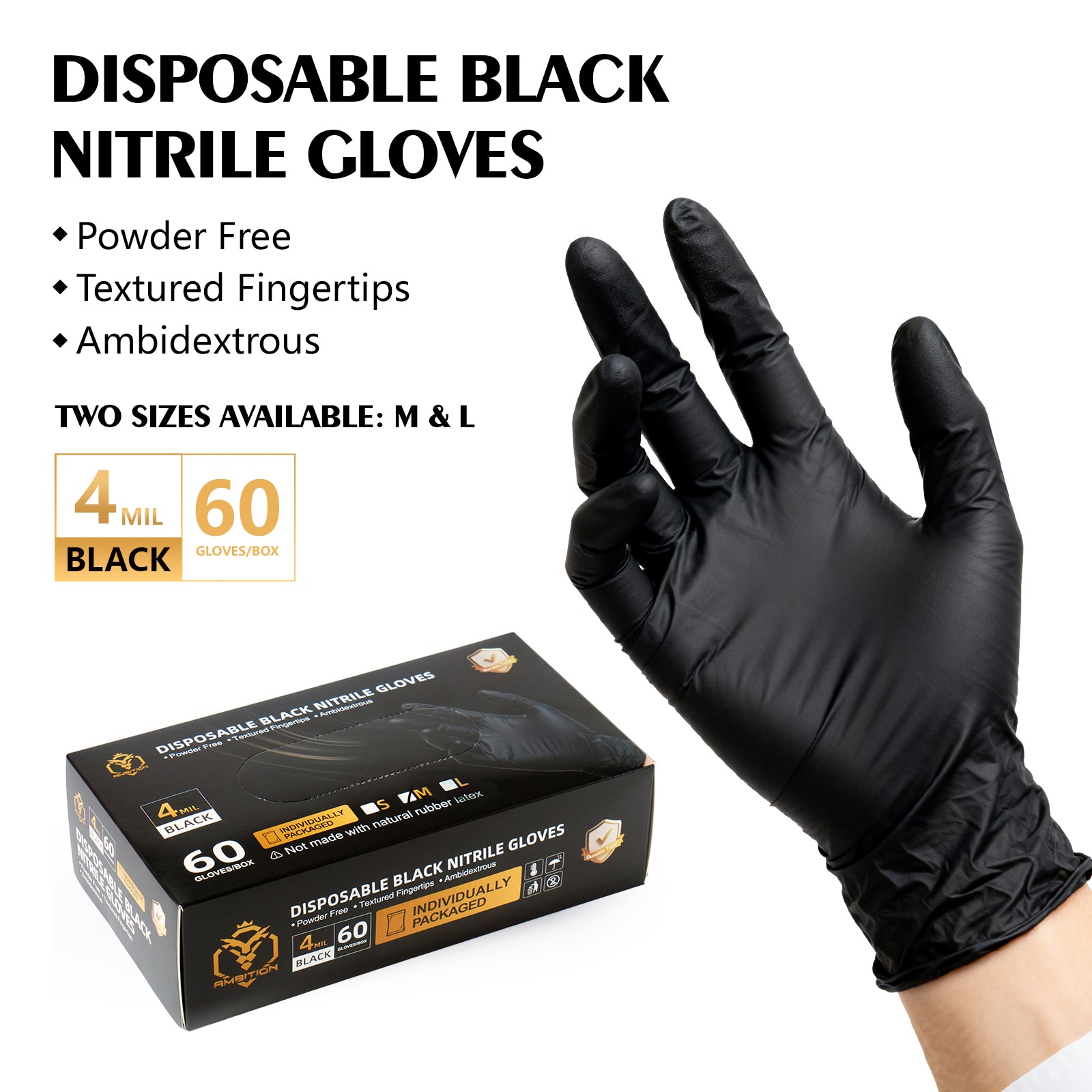 Ambition disposable gloves (60 pieces/box)