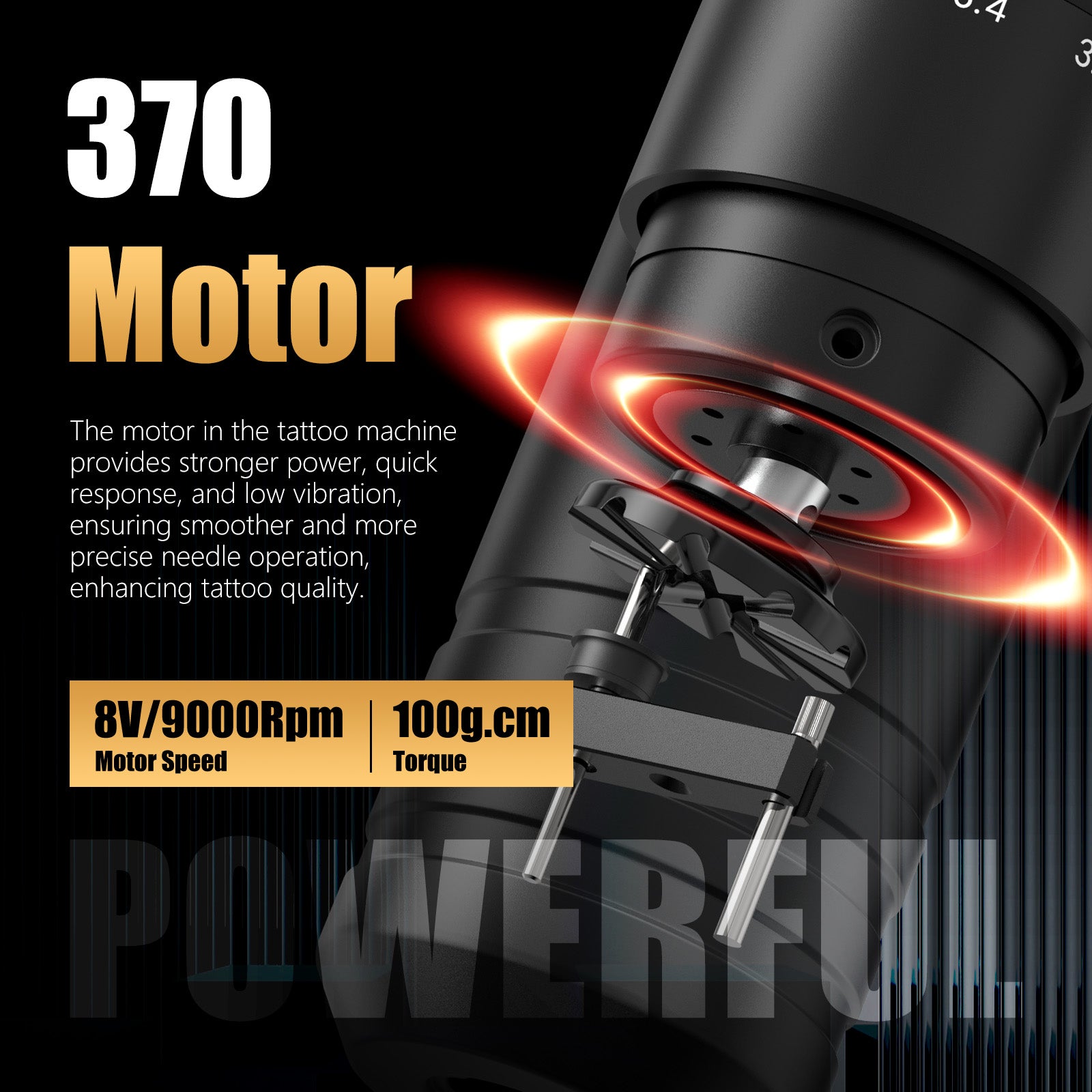 ambition c5 wireless tattoo pen machine with 7 strokes length 2.0mm-4.2mm
