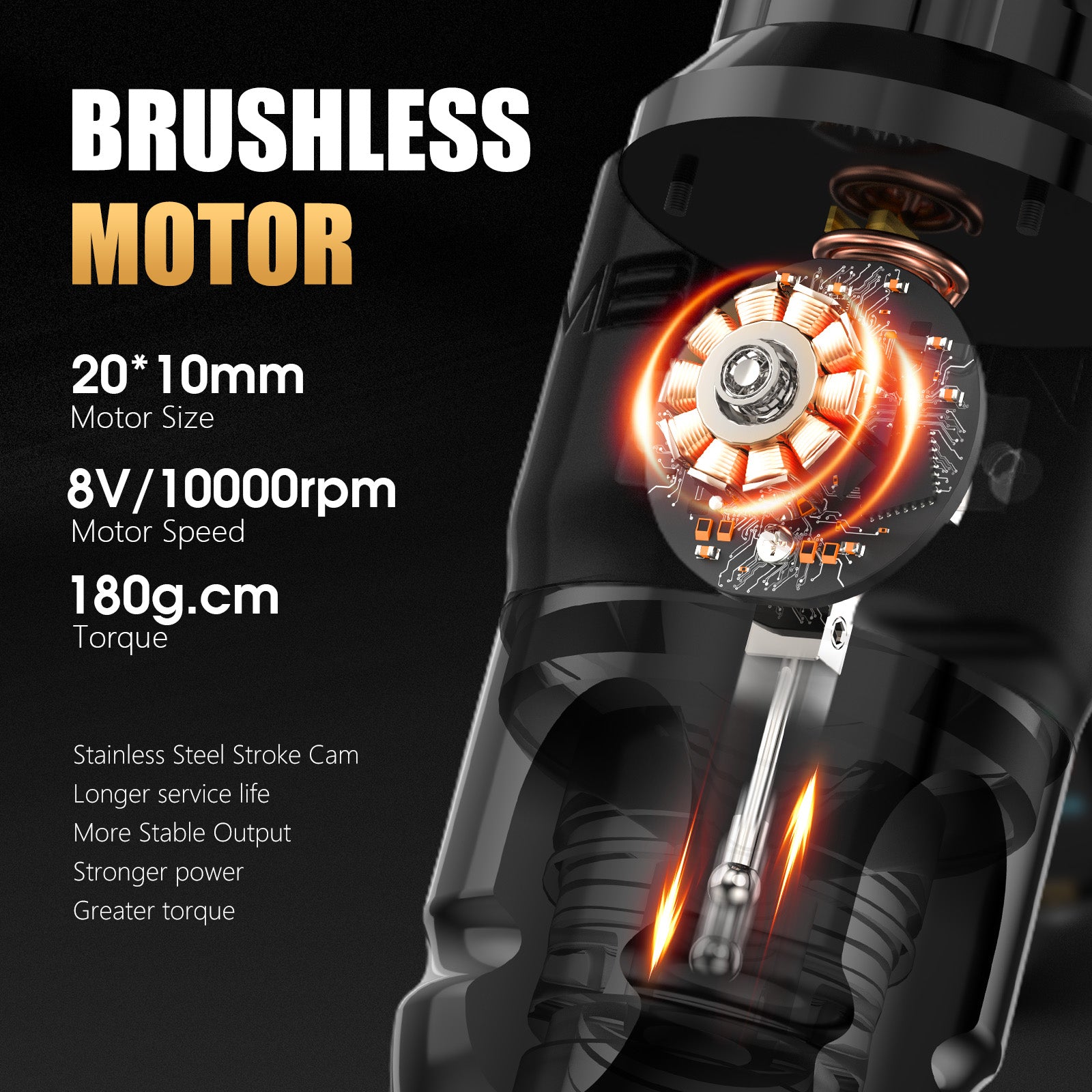 Ambition Lutin Straight Rod Rotaty Tattoo Machine + S1 Plus Touch Screen Watch Power Supply