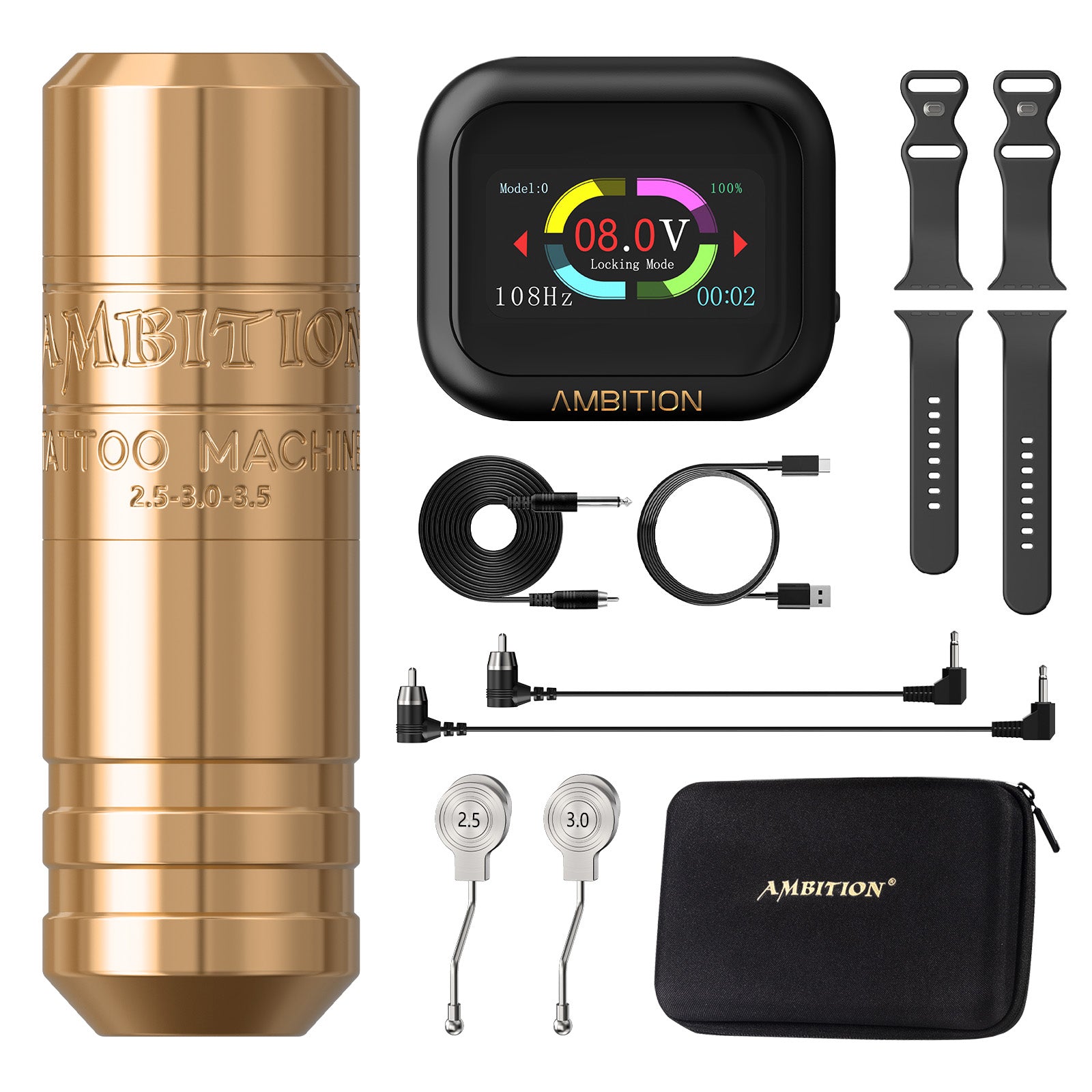 Ambition Torped Rotary Tattoo Pen + S1 Plus Touch Screen Watch Power Supply