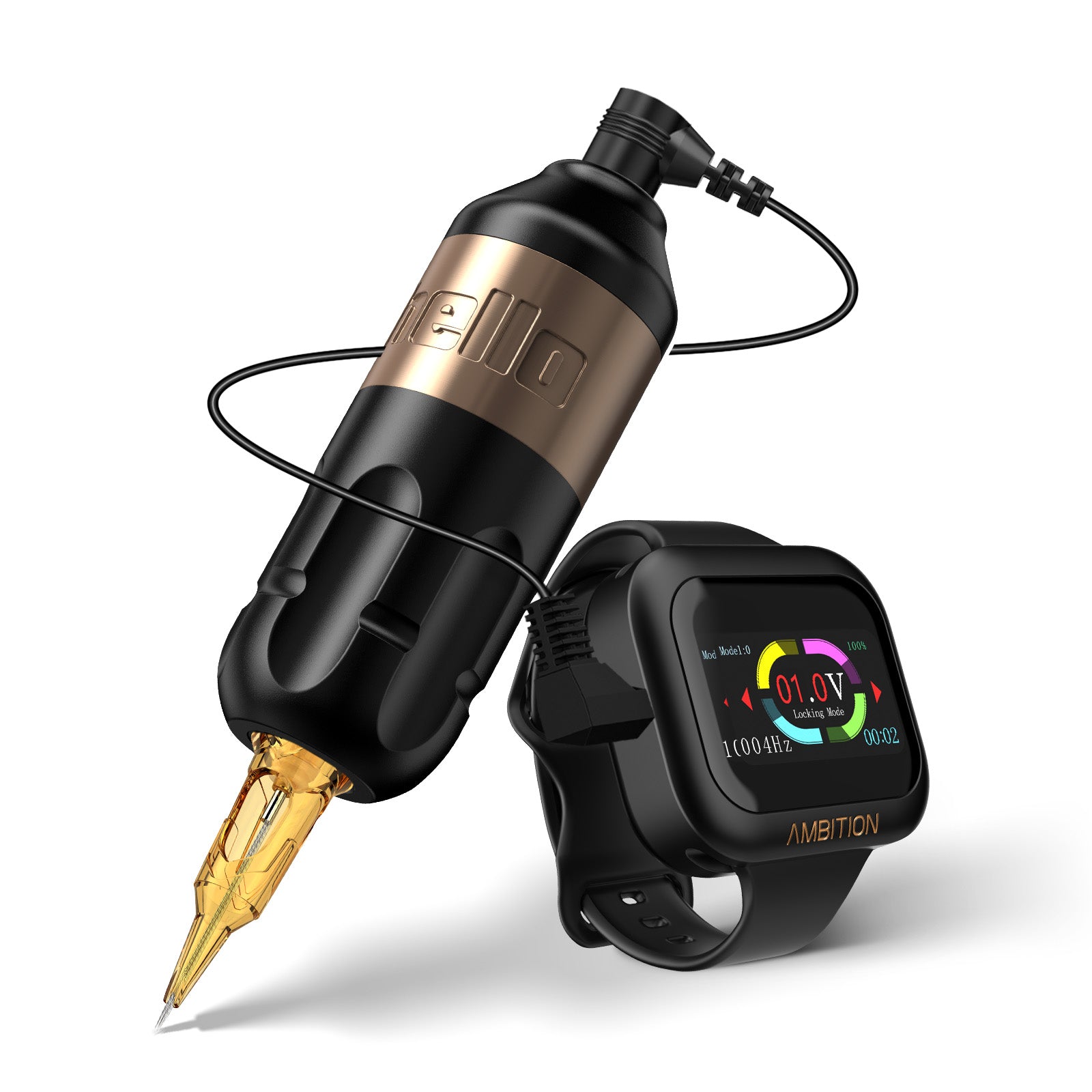 Ambition Rotary Tattoo Machine + S1 Plus Touch Screen Watch Power Supply