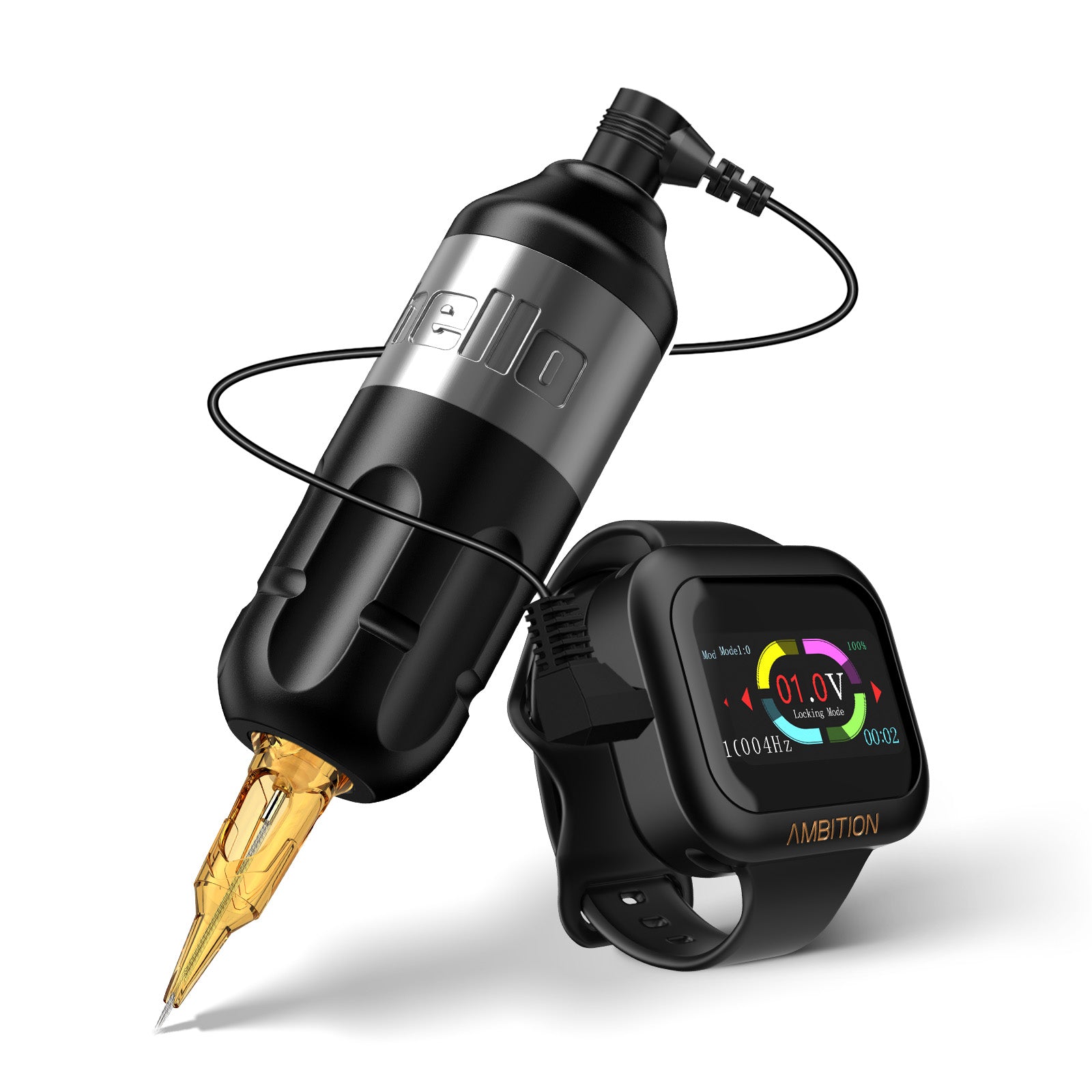 Ambition Rotary Tattoo Machine + S1 Plus Touch Screen Watch Power Supply