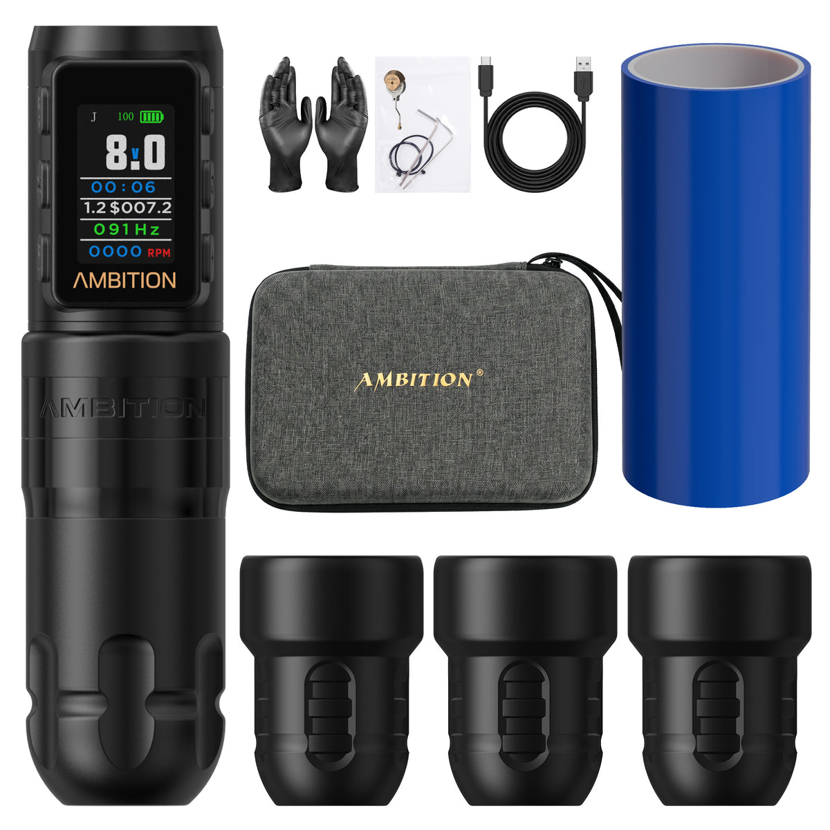 Ambition Shura-X Wireless Tattoo Machine 3.5mm+4.0mm Stroke