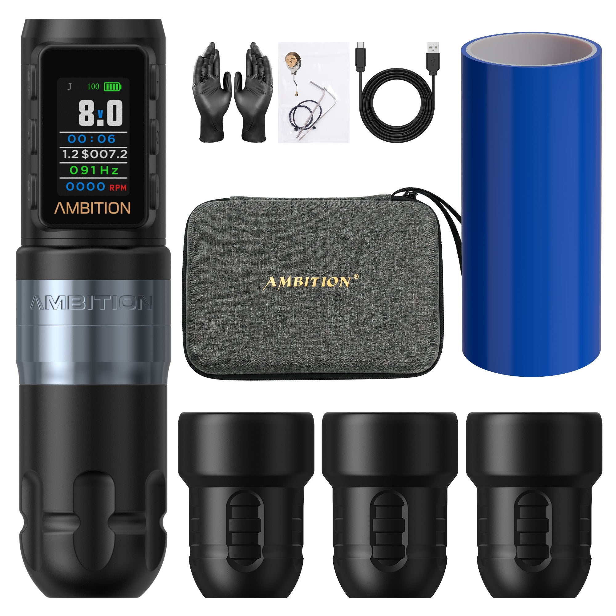 Ambition Shura-X Wireless Tattoo Machine 3.5mm+4.0mm Stroke