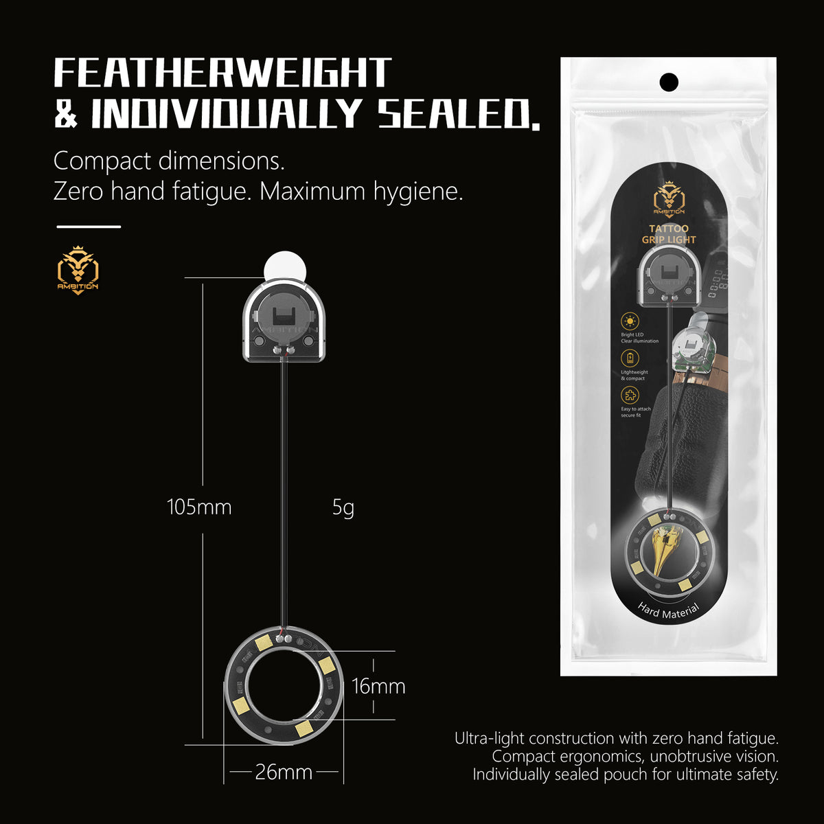 Ambition Tattoo Grip Lights for Tattoo Machine For Tattoo Artists