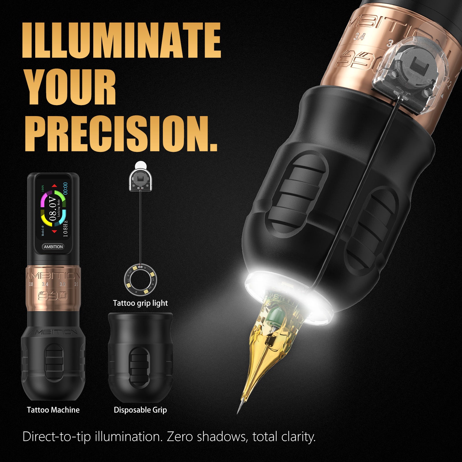 Ambition Seher Plus Adjustable Stroke Wireless Tattoo Machine