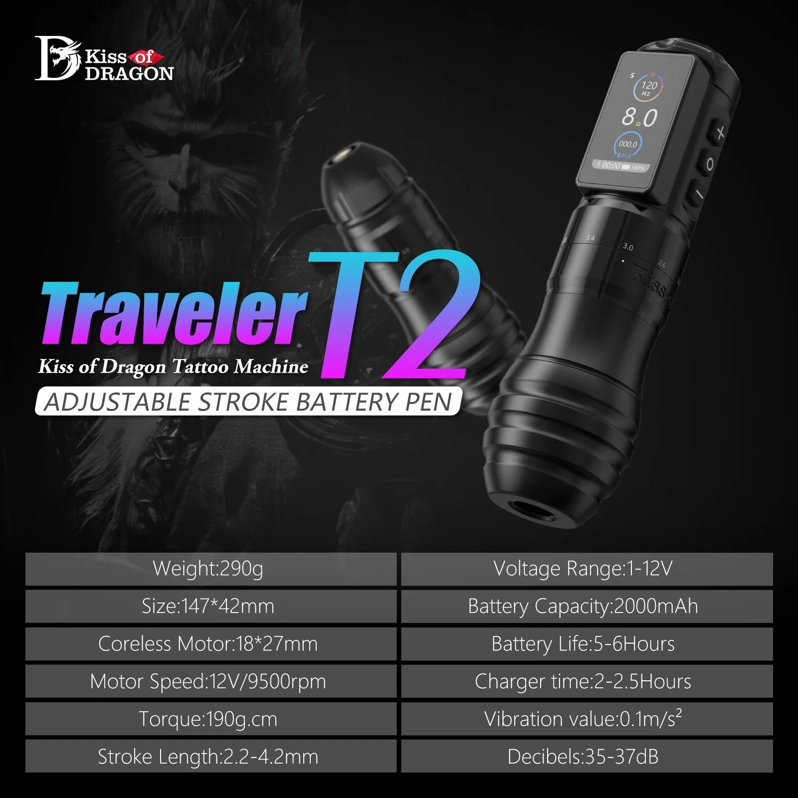Ambition Traveler-T2 Wireless Tattoo Machine