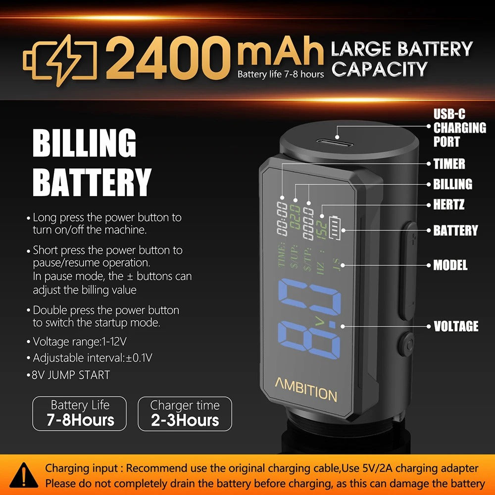 Ambition Soldier270S Wireless Tattoo Machine Kit