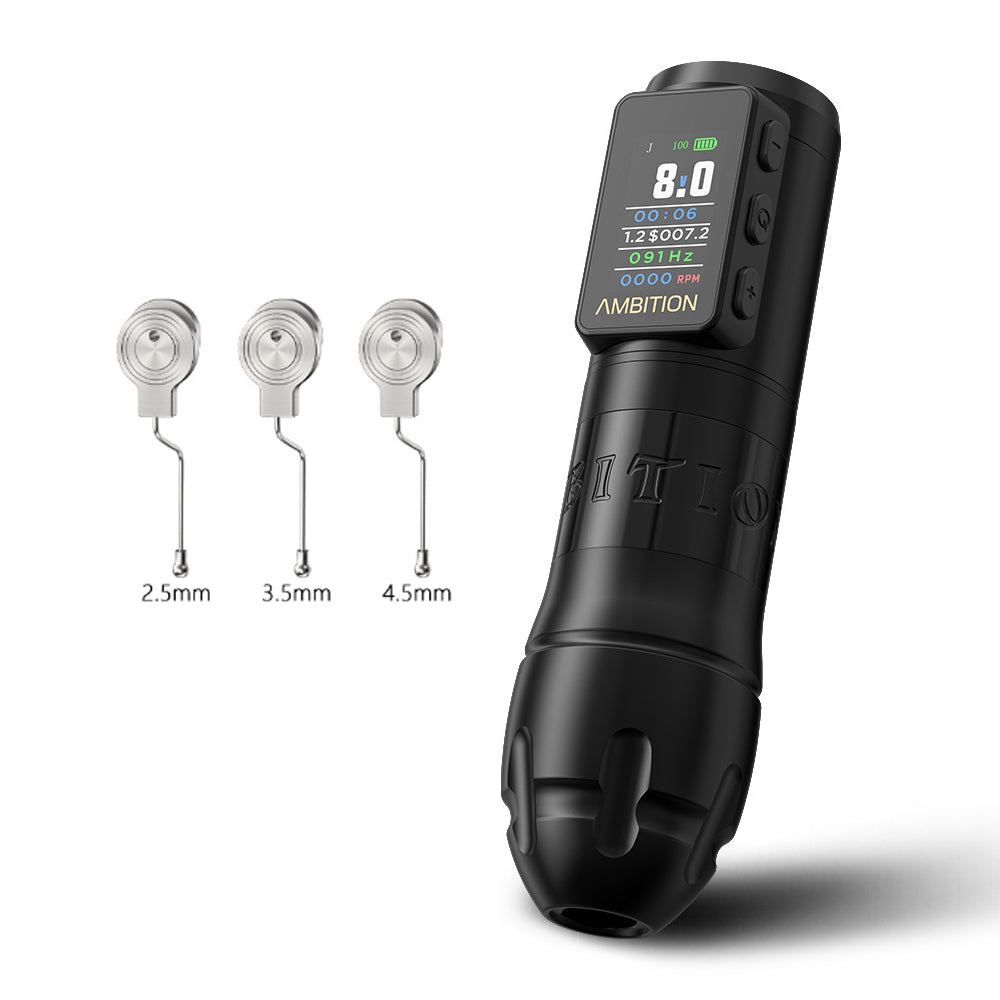 Ambition Vibe Max 2.5-3.5-4.0-4.5mm Stroke Wireless Tattoo Machine