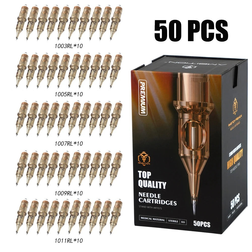 Ambition Premium Tattoo Cartridges Needles 50Pcs