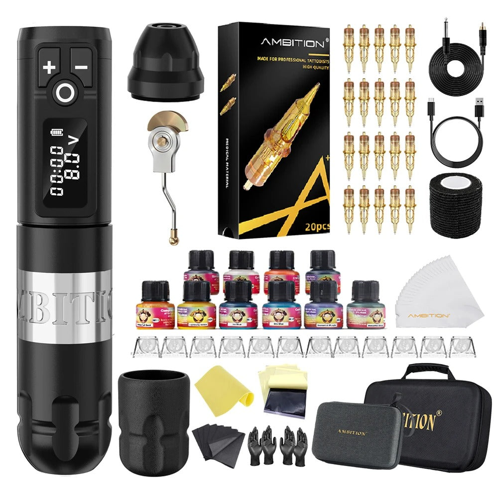 Ambition Soldier Wireless Tattoo Kit With Ink