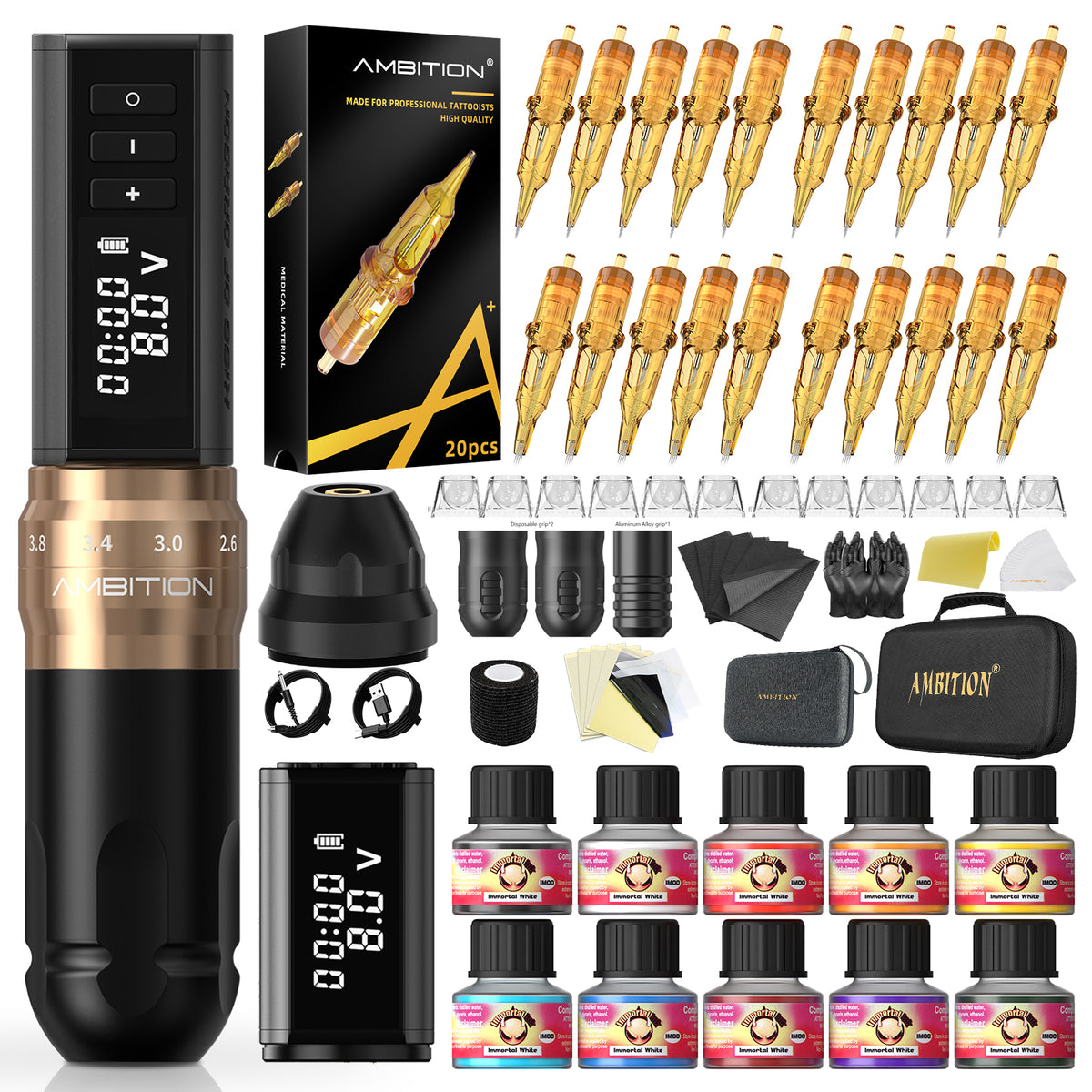 Ambition K1 Hunter Beginner Tattoo Kit – Complete Wireless Tattoo Machine Set