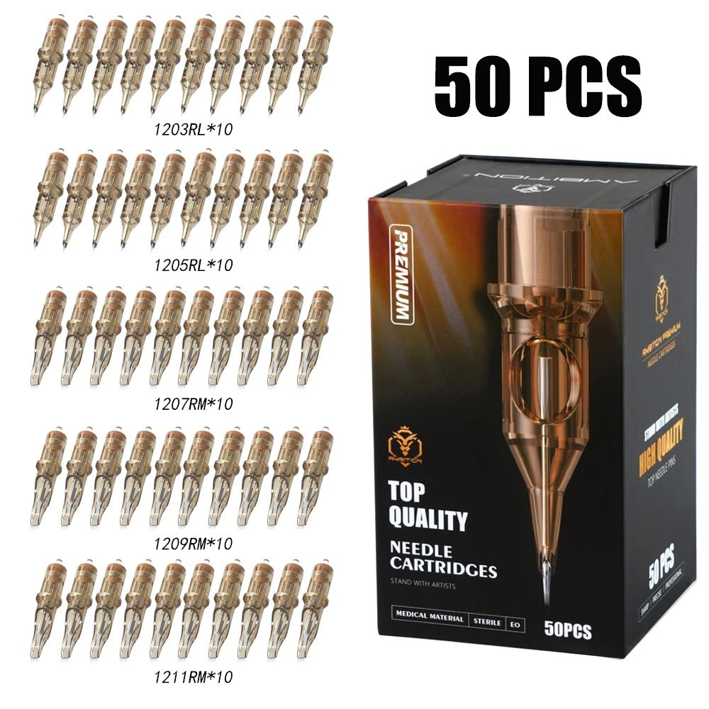 Ambition Premium Tattoo Cartridges Needles 50Pcs