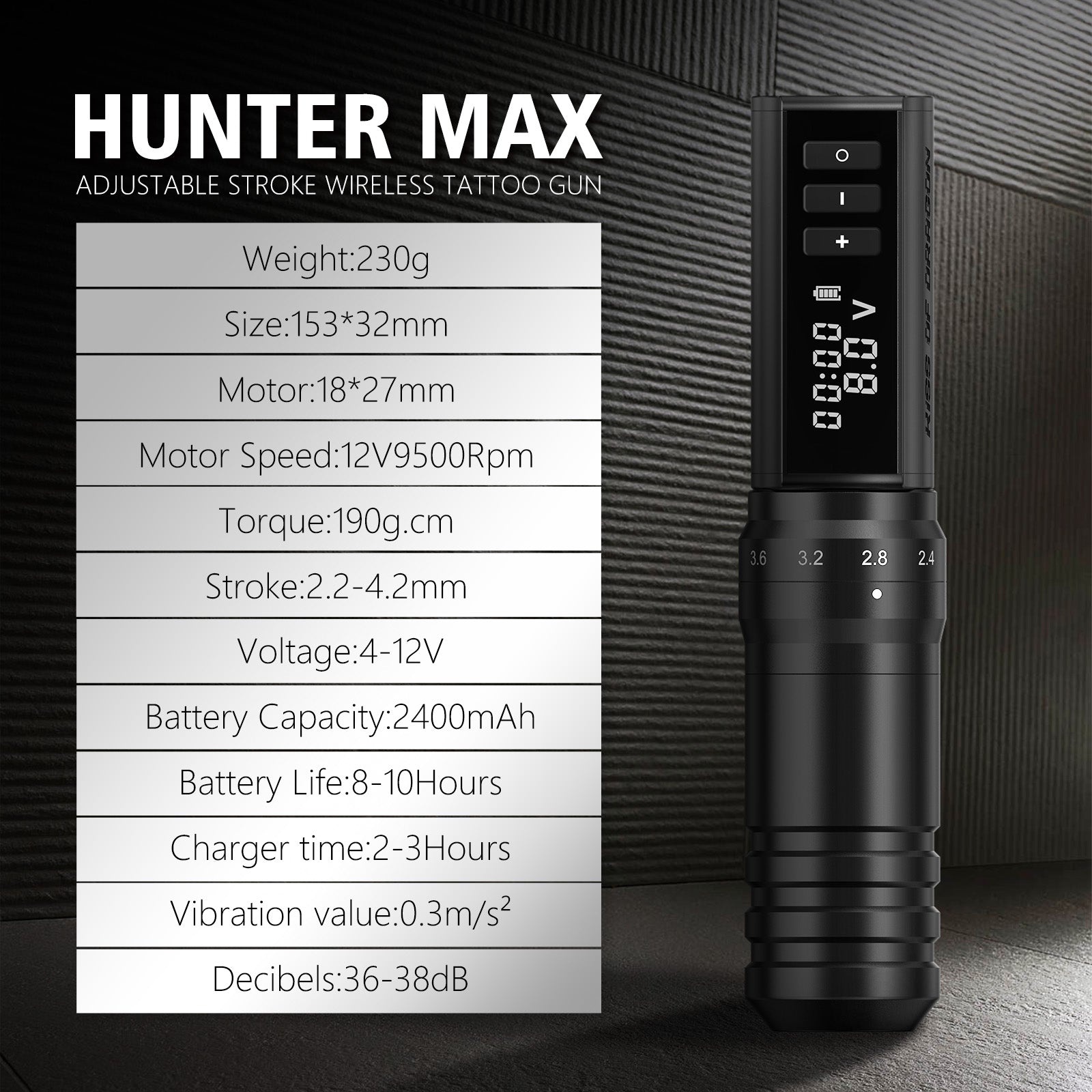 Kiss Of Dragon Hunter Max Wireless Tattoo Machine Kit
