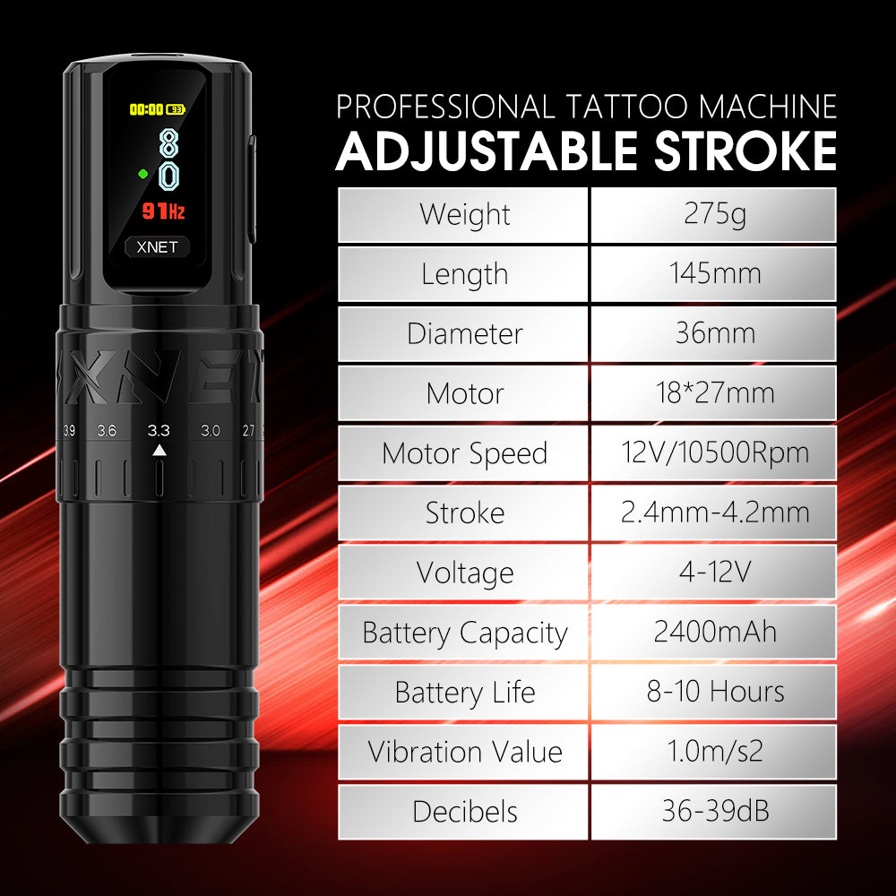 XNET Vipera Adjustable Wireless Tattoo Machine