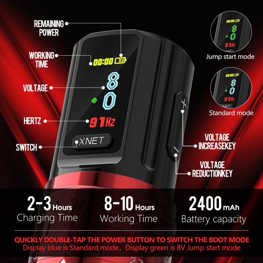 Xnet Bestia Adjustable Stroke Wireless Tattoo Machine Pen