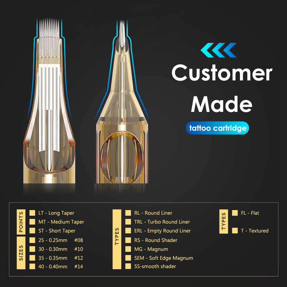 Ambition Premium Disposable Tattoo Needles Cartridges Round Liner 20Pcs