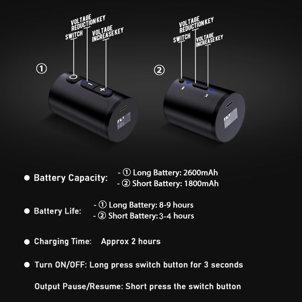 Ambition Ninja Wireless Tattoo Machine with 4mm Stroke