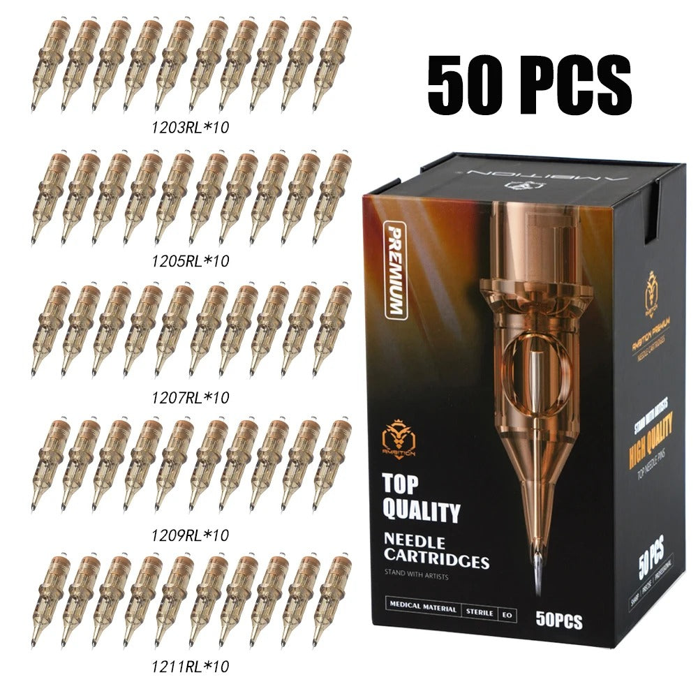 Ambition Premium Tattoo Cartridges Needles 50Pcs
