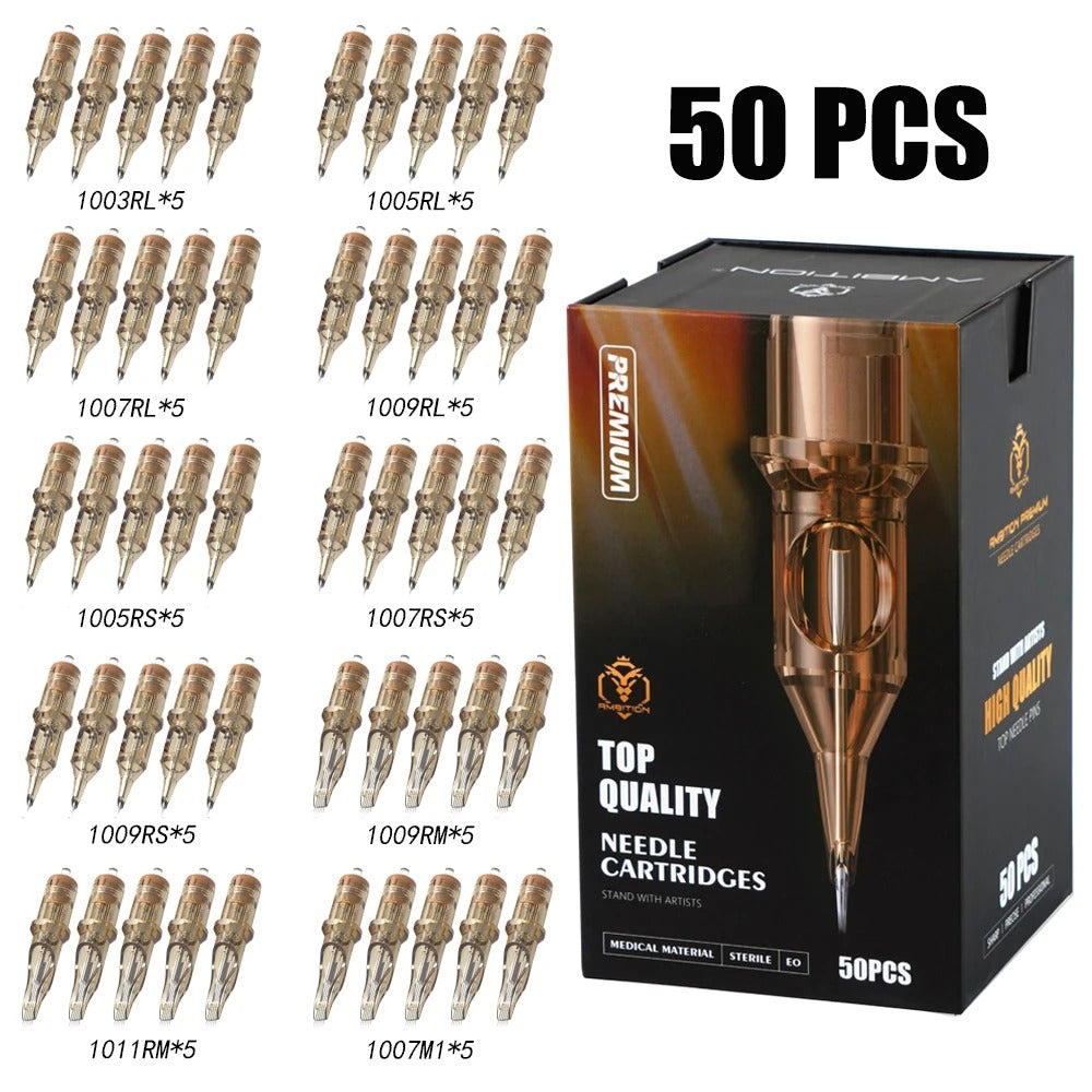 Ambition Premium Tattoo Cartridges Needles 50Pcs