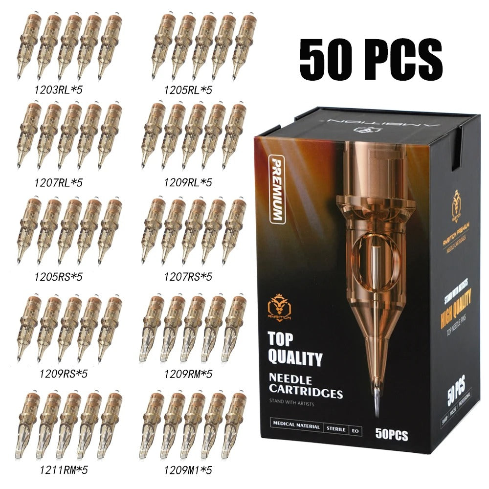 Ambition Premium Tattoo Cartridges Needles 50Pcs