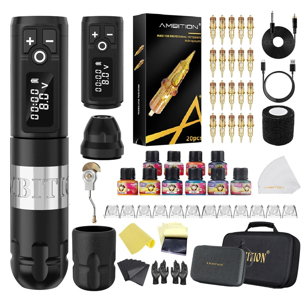 Ambition Soldier Wireless Tattoo Kit With Ink