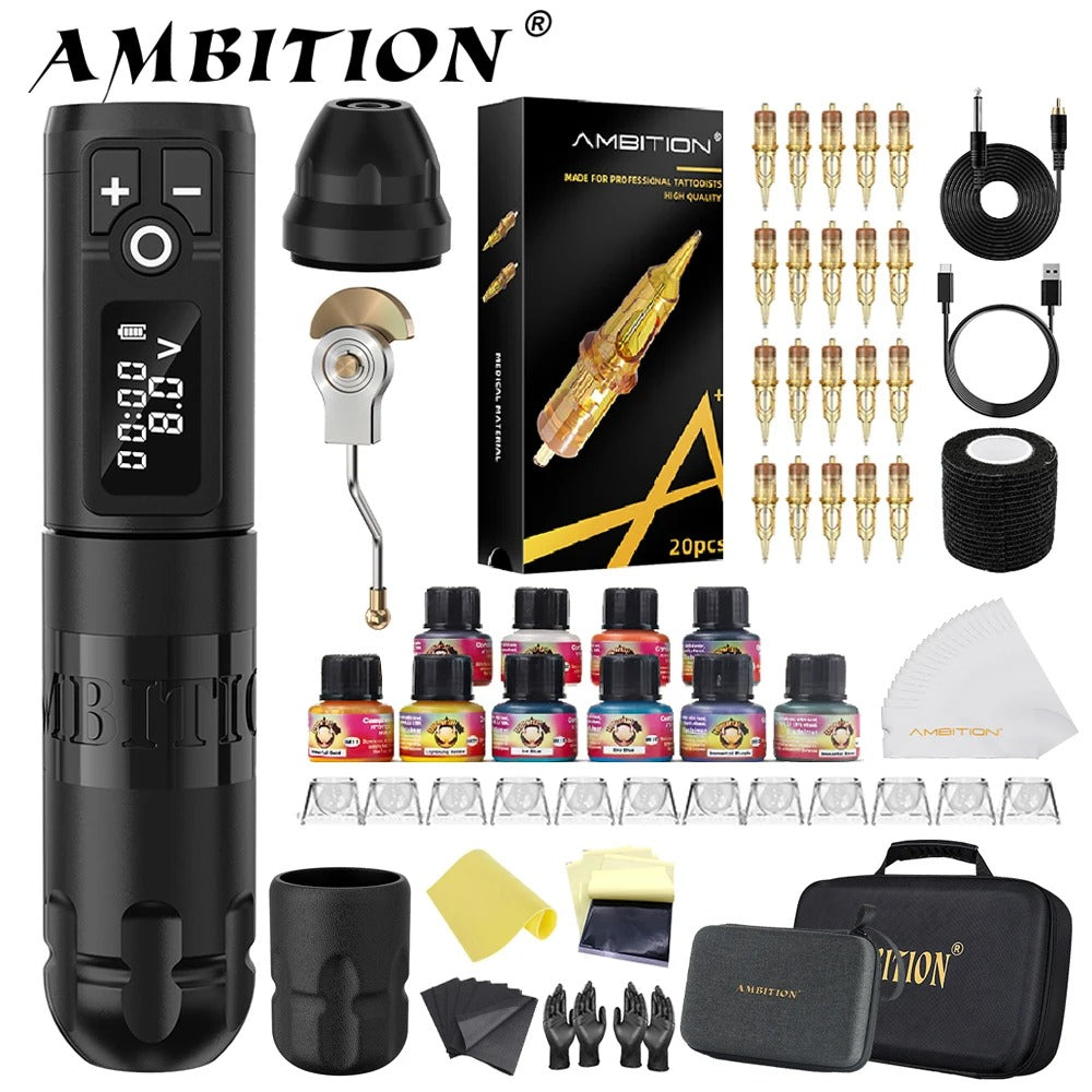 Ambition Soldier Wireless Tattoo Kit With Ink
