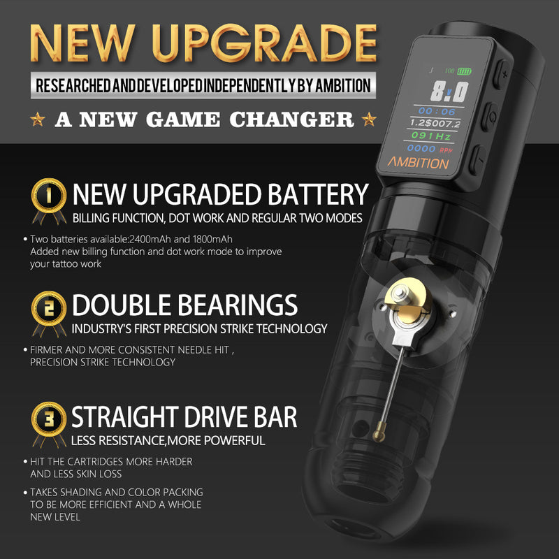 Ambition Soldier Max Wireless Tattoo Machine Pen – Ambition Tattoo