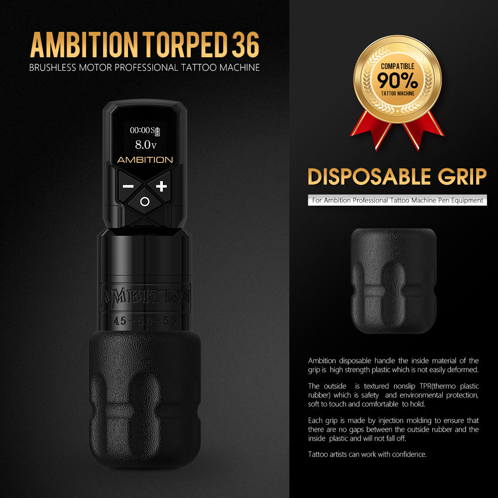Ambition Torped 36 Stroke 4.5-5.0-5.5mm Powerful Brushless Motor Rotary Tattoo Pen