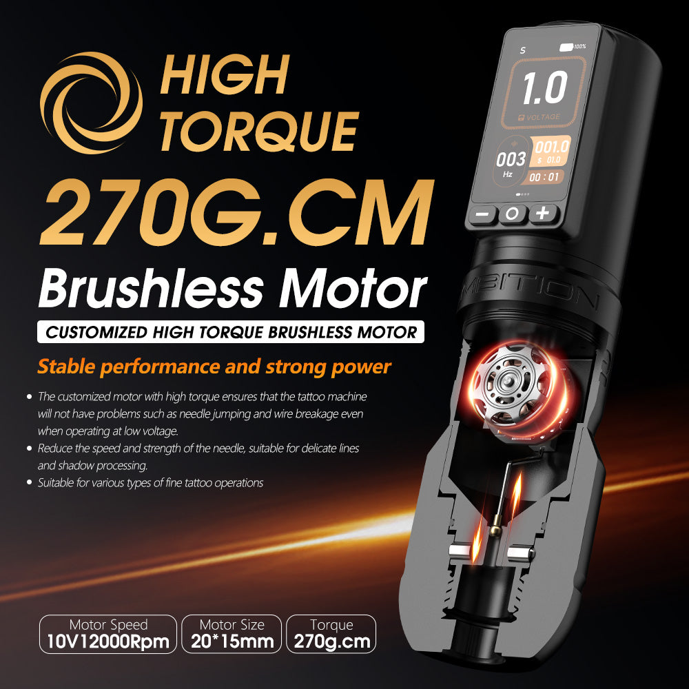 Ambition Soldier 270 Wireless Tattoo Machine Kit with ORE Cartridges