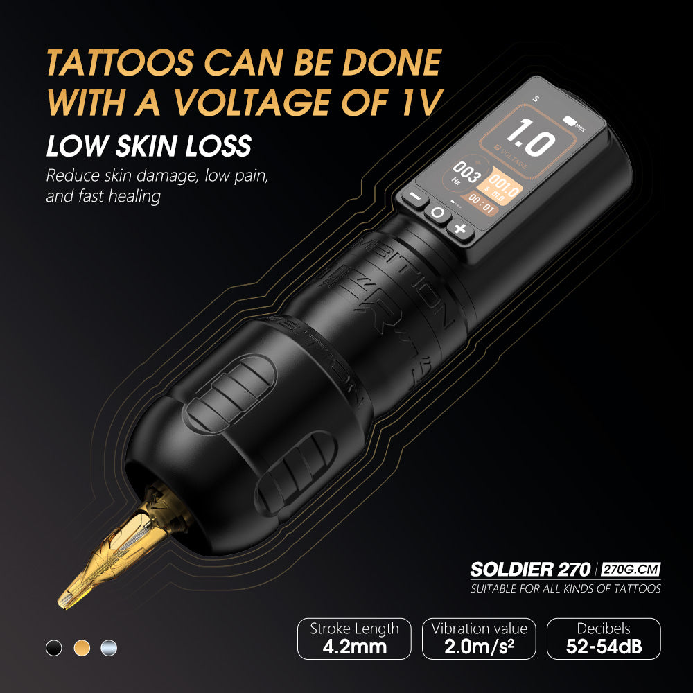 Ambition Soldier 270 Wireless Tattoo Machine Kit with AEGIS Cartridges