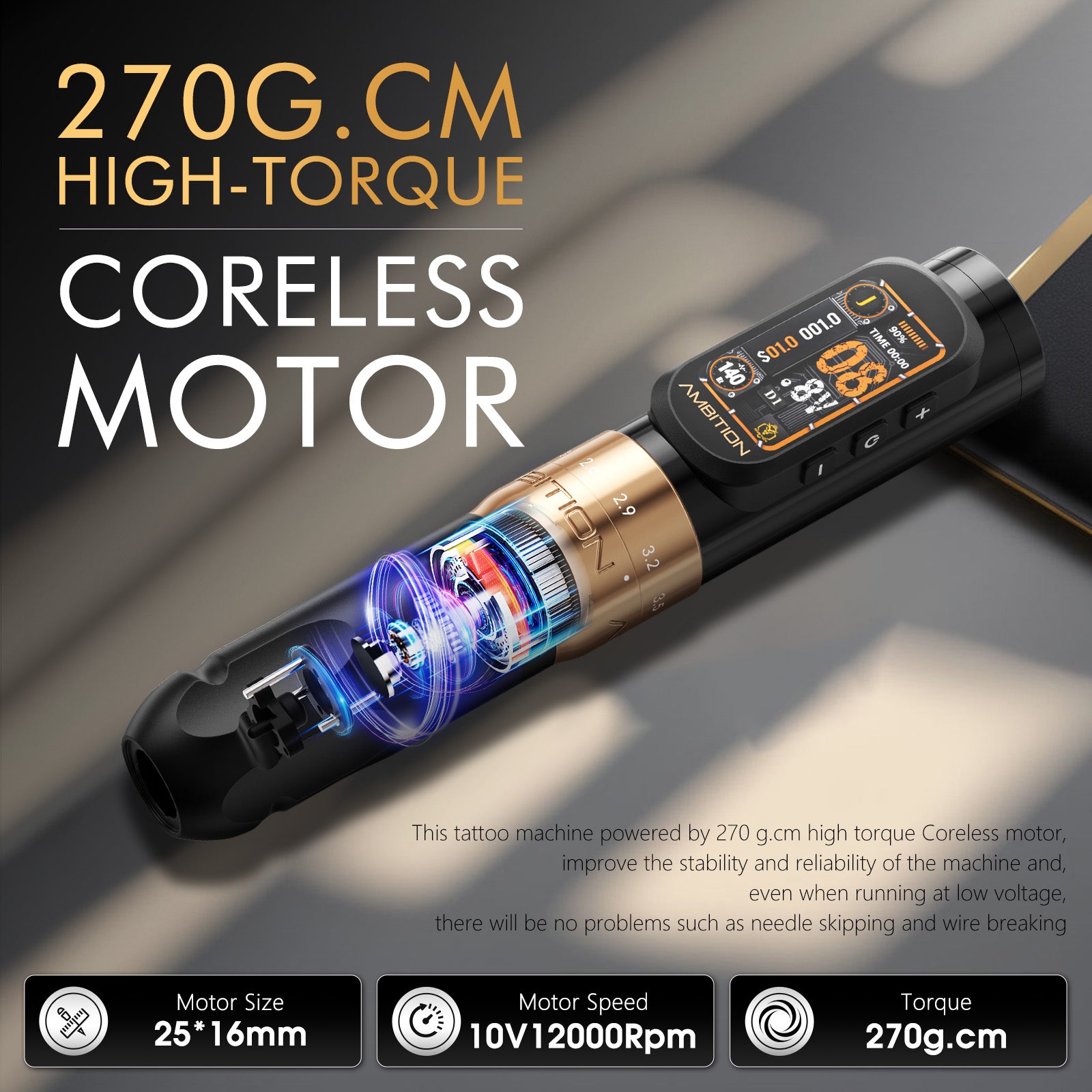 Ambition Sally 270S Wireless Tattoo & PMU Machine