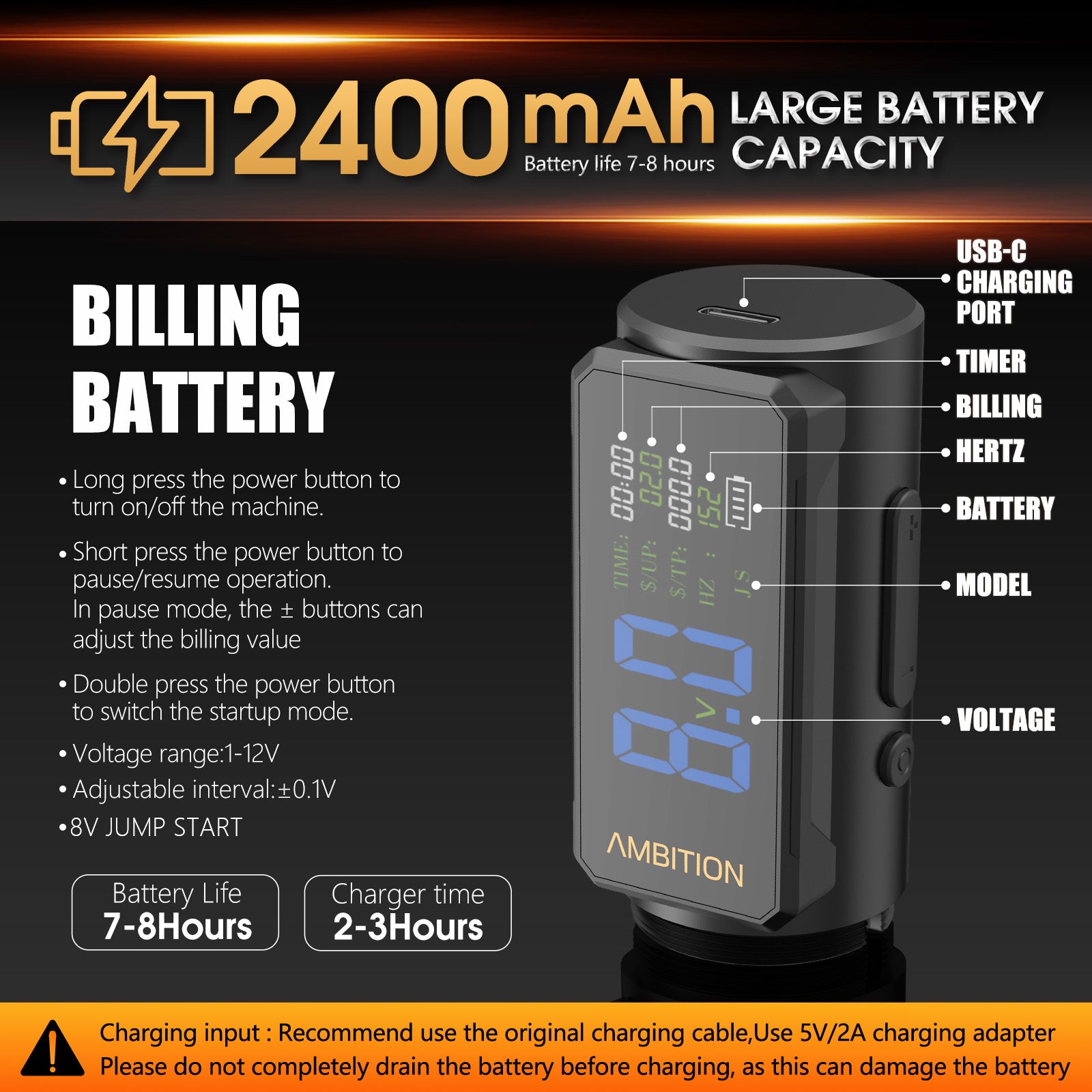 Ambition Soldier 270S Complete Wireless Tattoo Kit 4.5+5.0mm Stroke