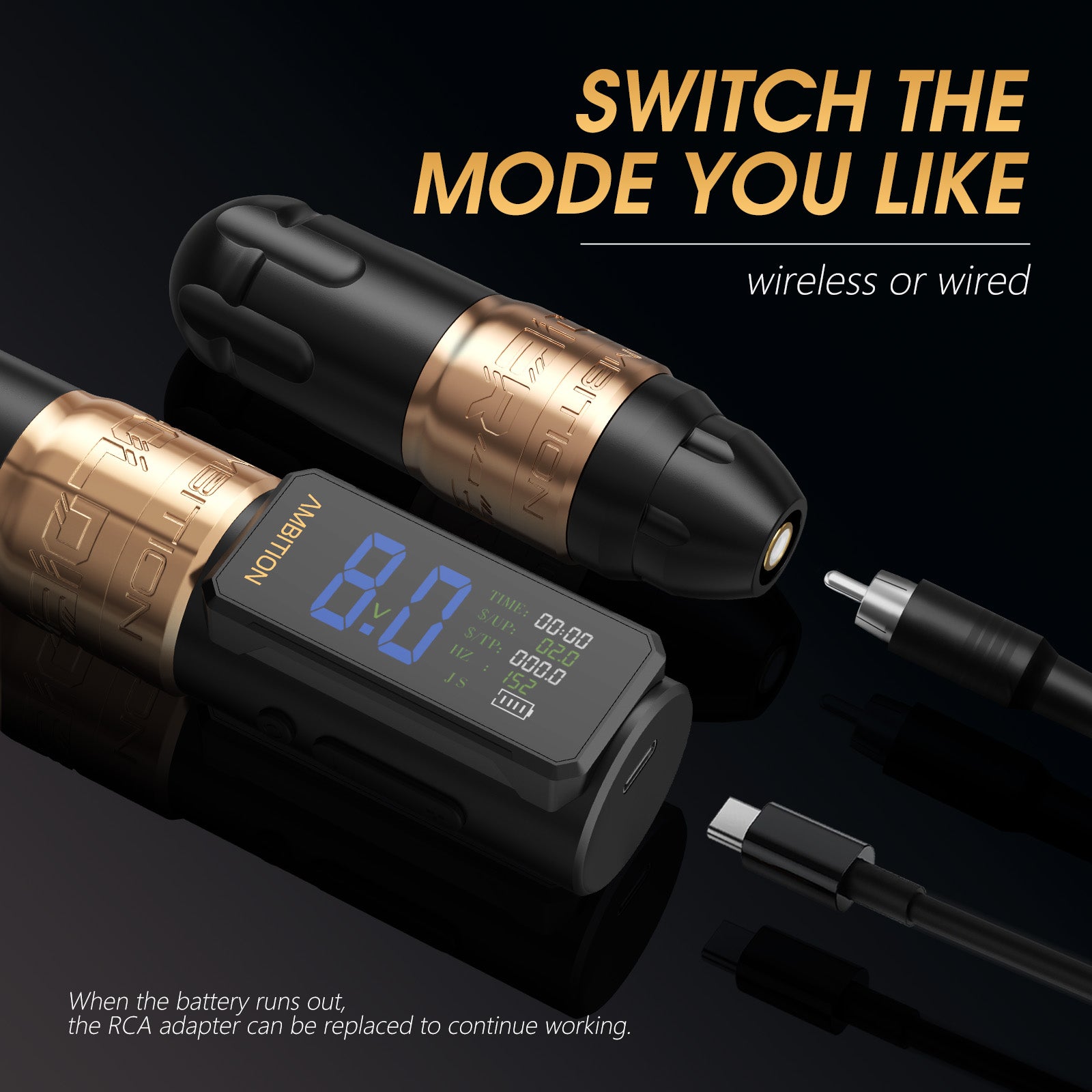 Ambition Soldier 270S Complete Wireless Tattoo Kit 4.5+5.0mm Stroke