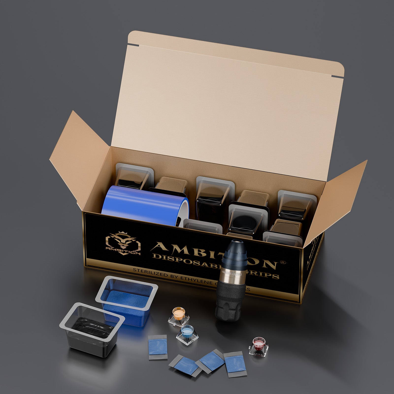 Ambition Wireless Tattoo Machine With Disposable Grips, Film, Solidified Sand