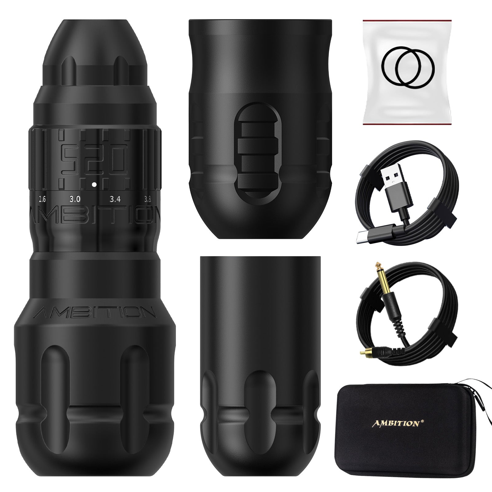 Ambition sehar ワイヤレス/有線プロ仕様のタトゥーペン Ambition Soldier Pro 520 Wireless Tattoo Machine