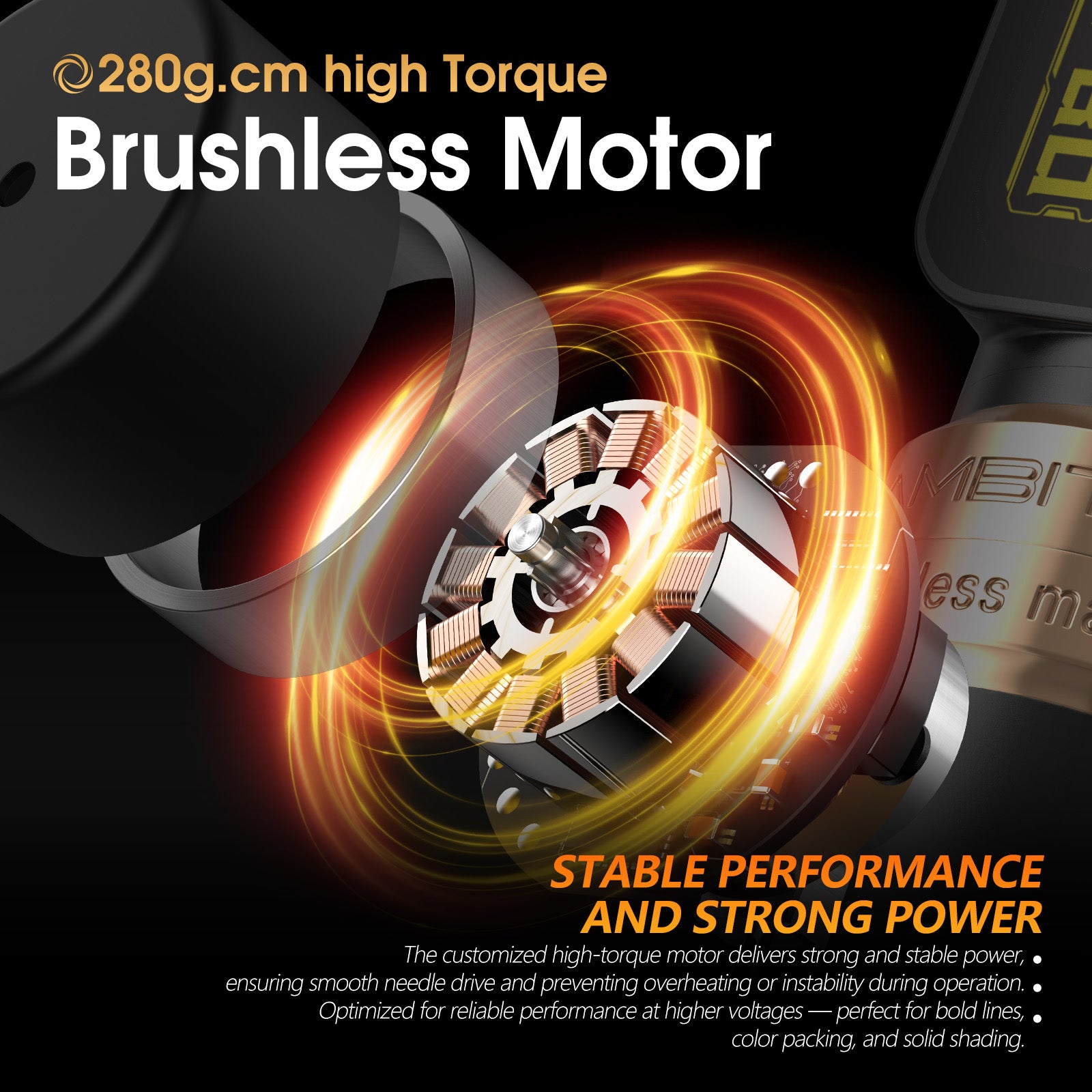 Ambition Ninja Max 280P Wireless Tattoo Machine 4.5+3.5mm